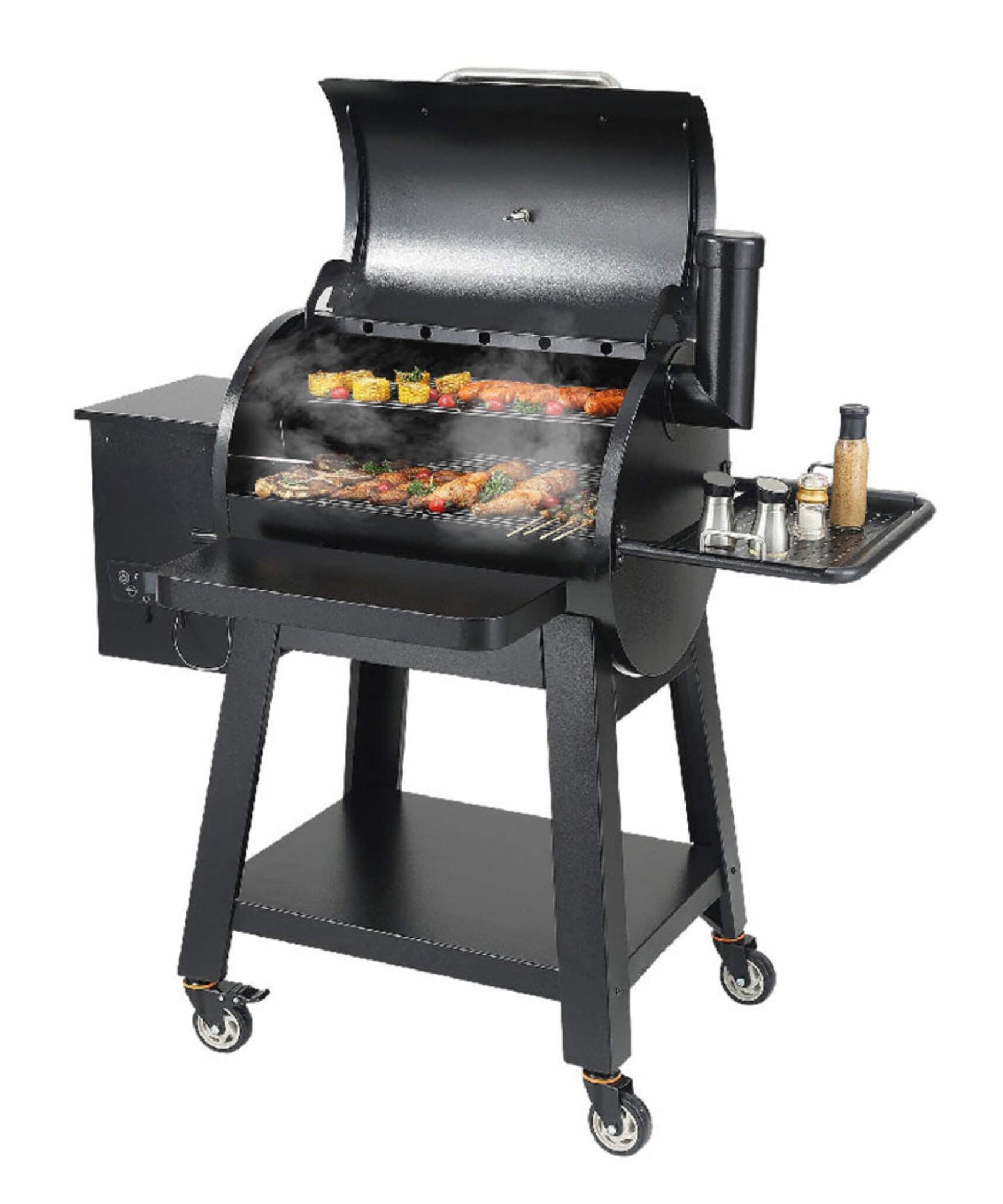 53-Inch Heavy-Duty Portable Wood Pellet BBQ Grill With Cart (SAK93641)