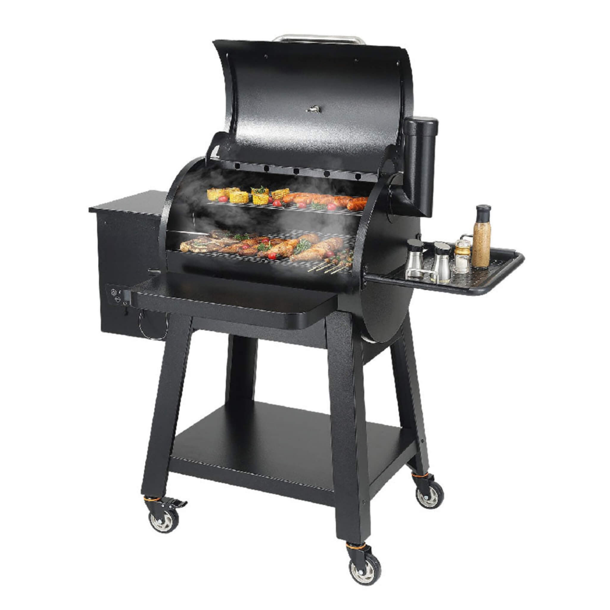 53-Inch Heavy-Duty Portable Wood Pellet BBQ Grill With Cart (SAK93641)