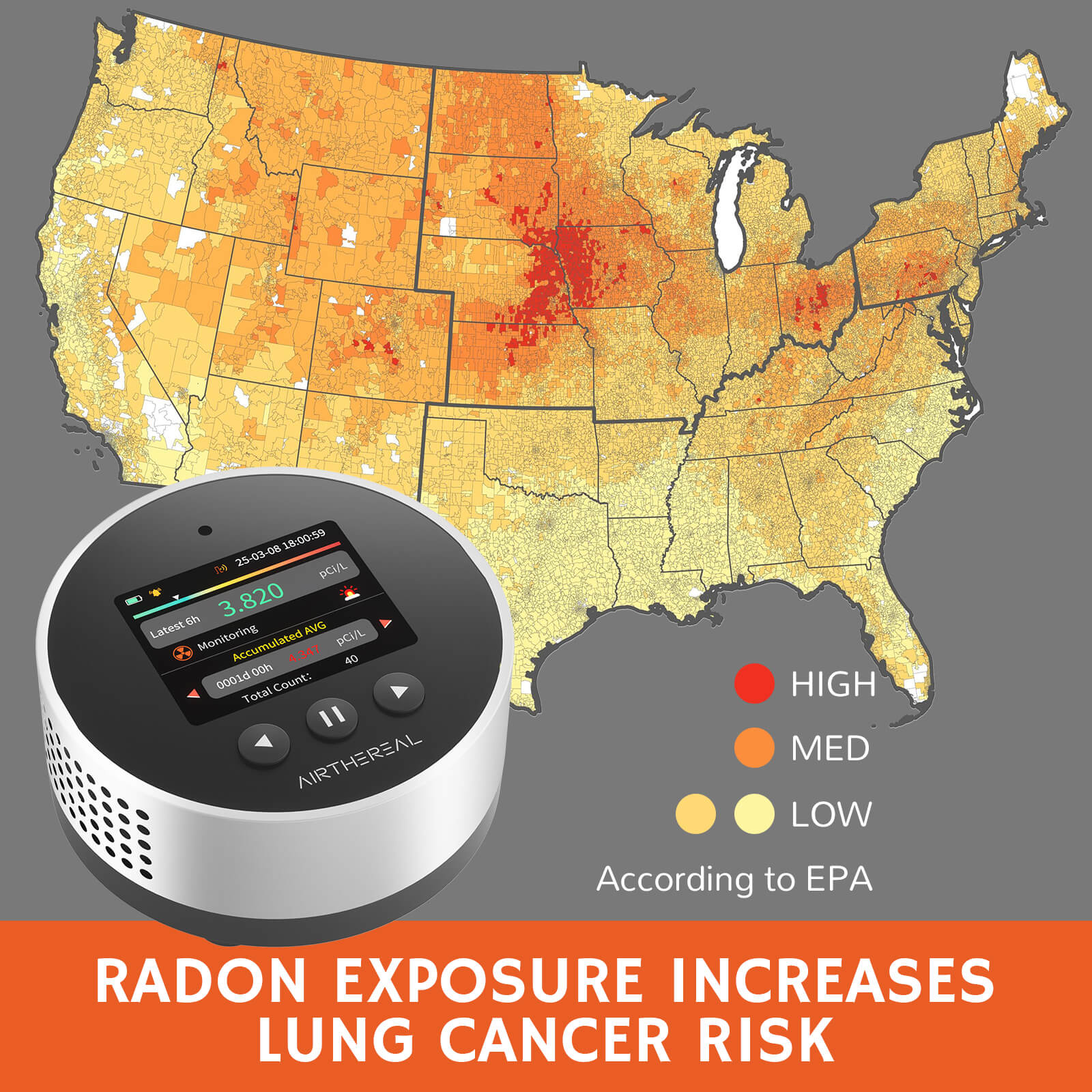 RM-65 Radon-Detektor für den Keller zu Hause