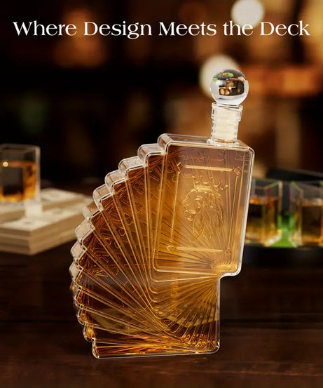 Poker Night Whiskey Decanter Set