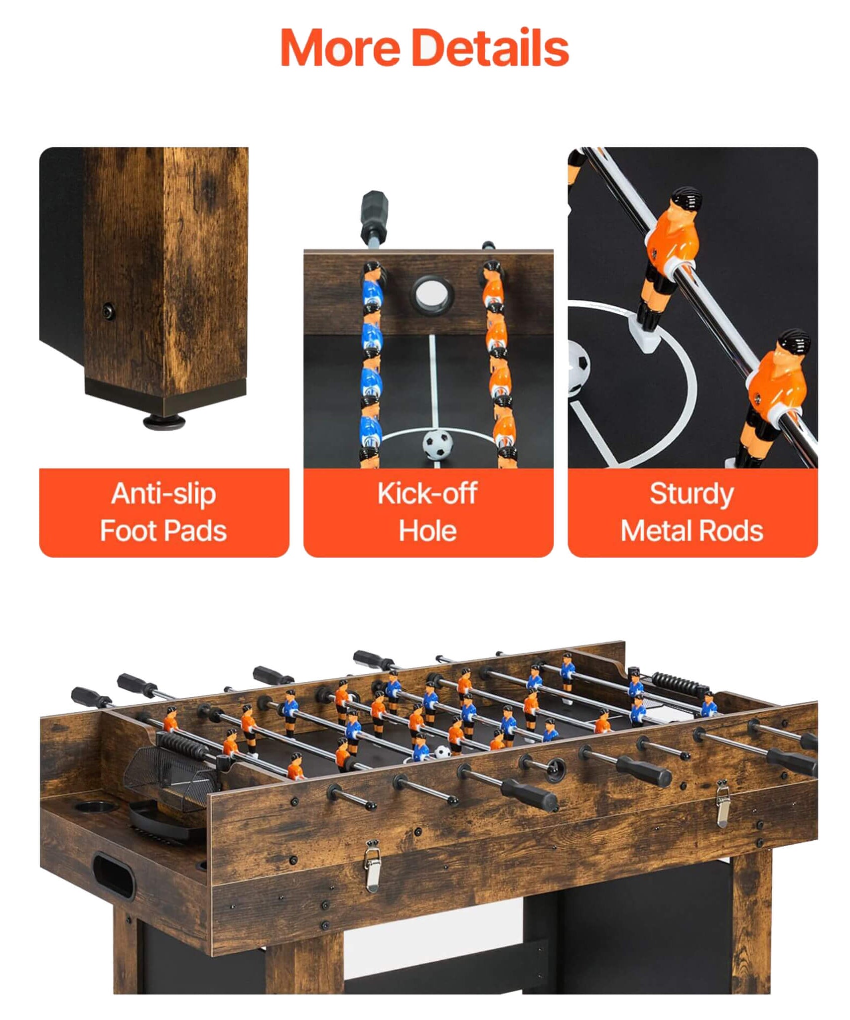 54-Inch 3-In-1 Air Hockey, Ping Pong And Foosball Table Combo (SAK14896)