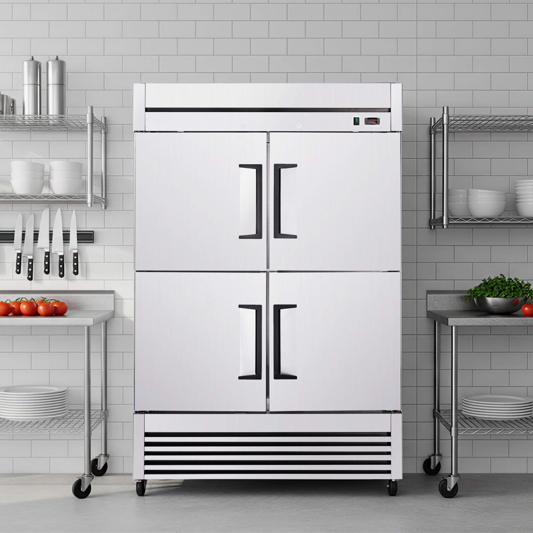 54-Inch 49 Cu.Ft Commercial 6-Shelves Stainless Steel Reach-In Freezer (SAK10247)
