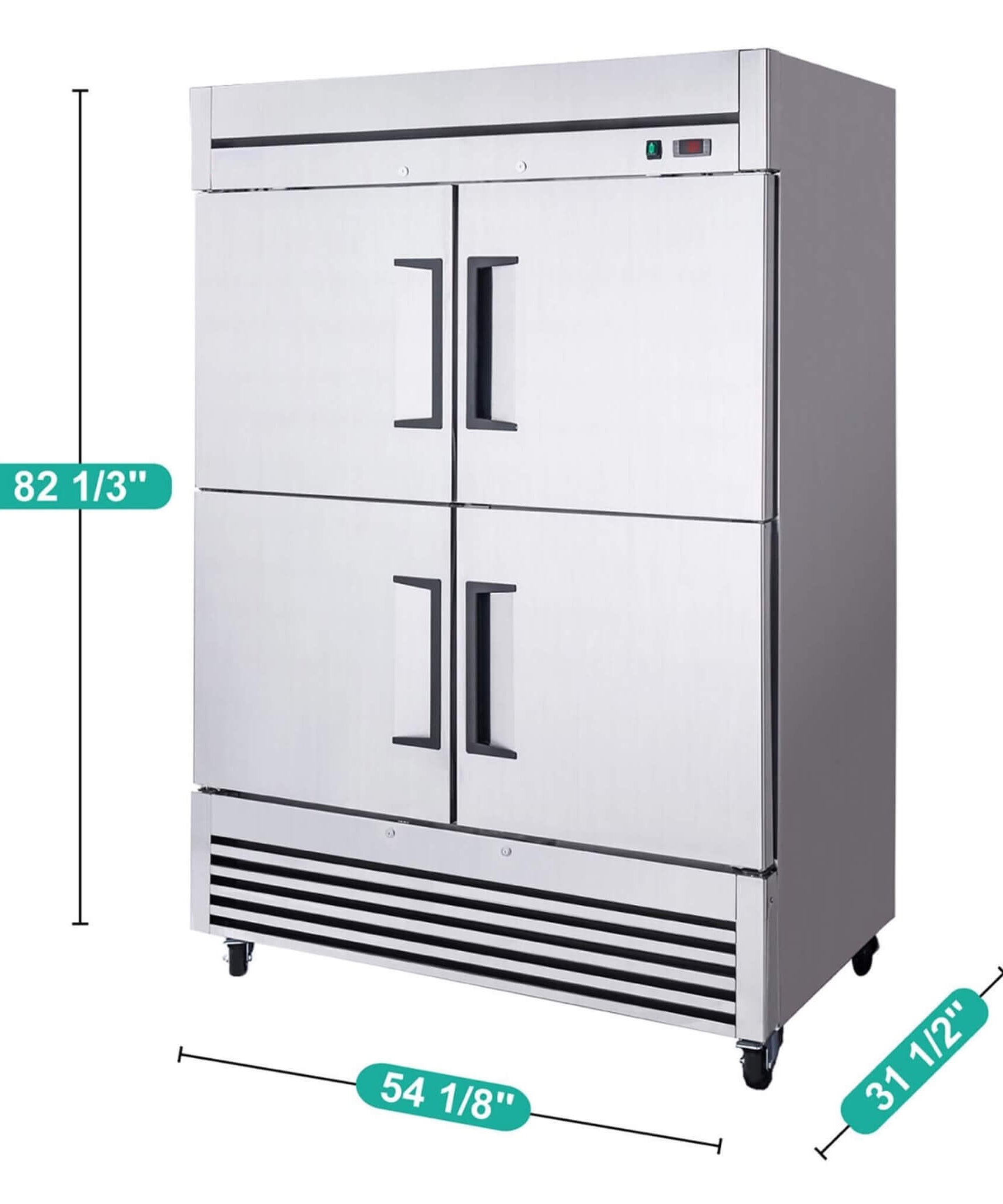 54-Inch 49 Cu.Ft Commercial 6-Shelves Stainless Steel Reach-In Freezer (SAK10247)