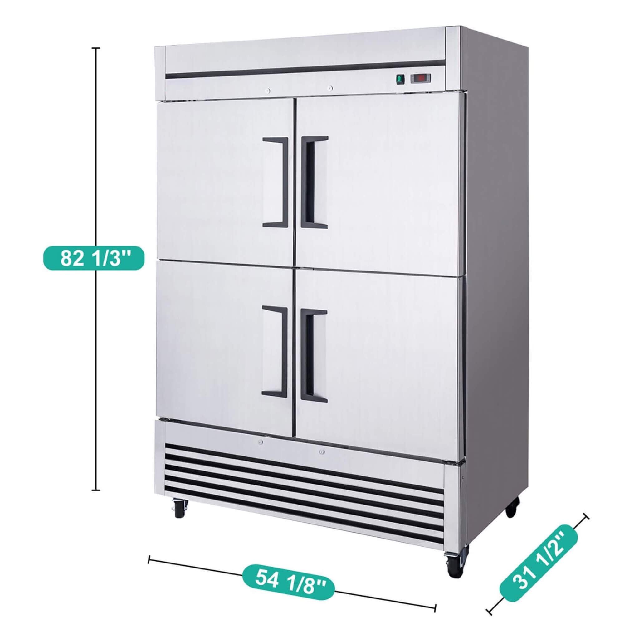 54-Inch 49 Cu.Ft Commercial 6-Shelves Stainless Steel Reach-In Freezer (SAK10247)