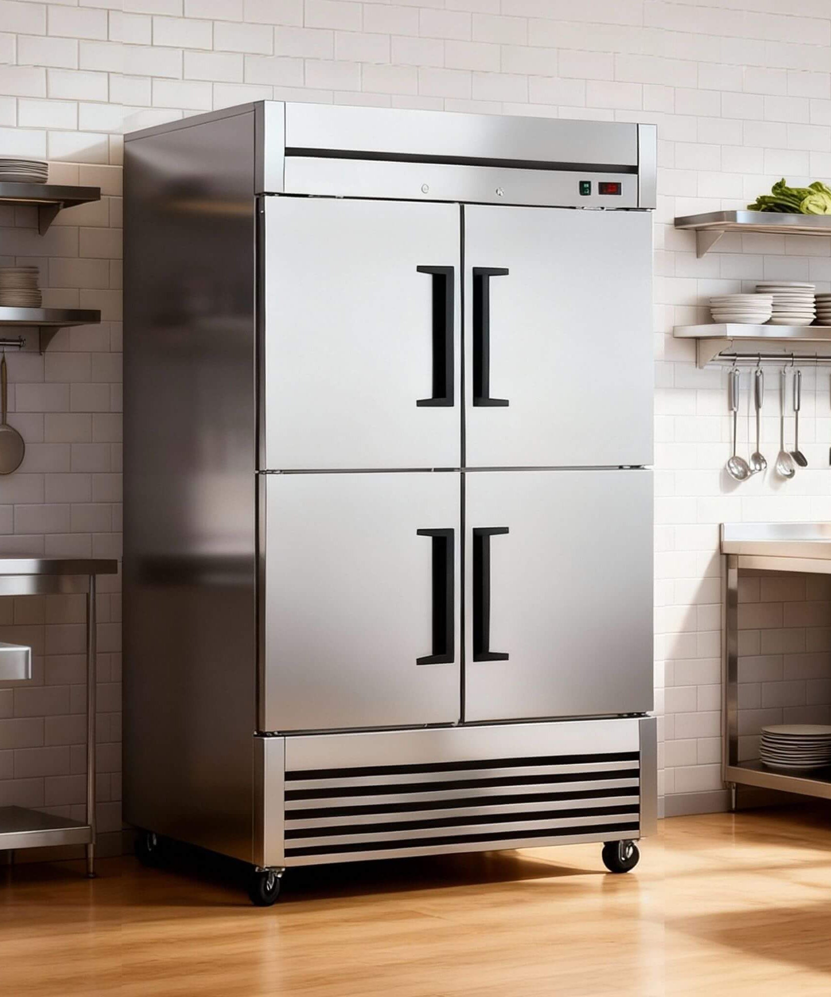 54-Inch 49 Cu.Ft Commercial 6-Shelves Stainless Steel Reach-In Freezer (SAK10247)