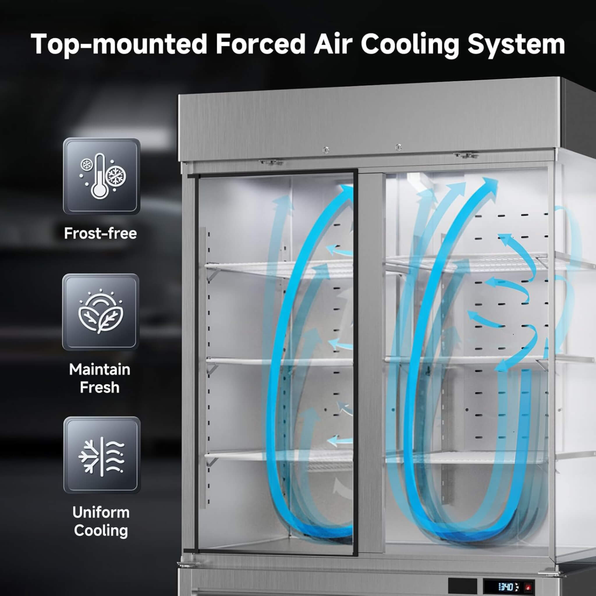 54-Inch Commercial 49 Cu.Ft 2-Door WiFi Refrigerator With Smart App Control (SAK10438)