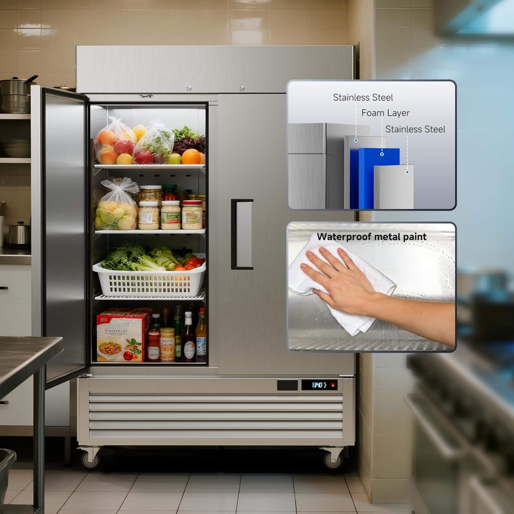54-Inch Commercial 49 Cu.Ft 2-Door WiFi Refrigerator With Smart App Control (SAK10438)