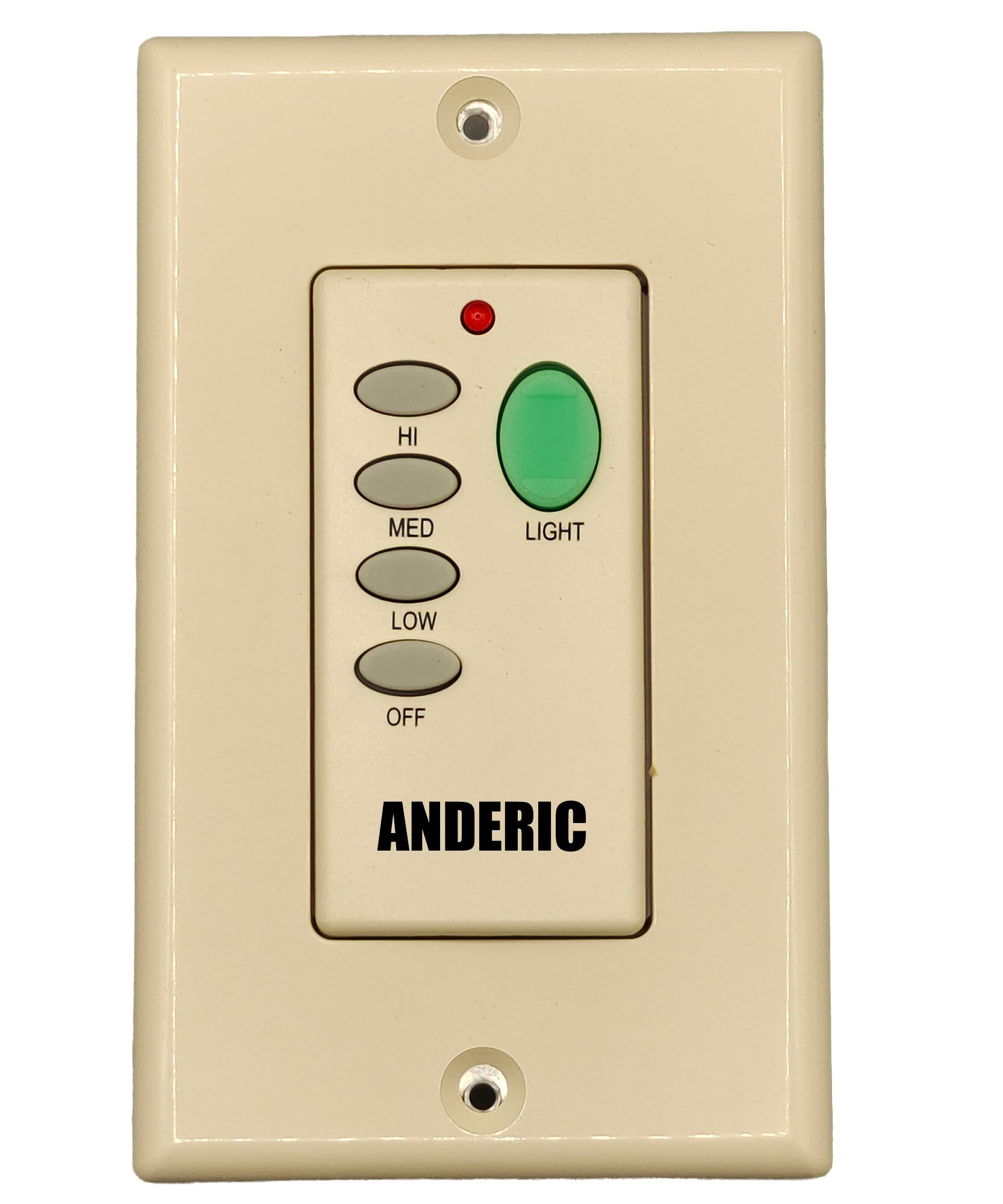 Anderic FAN-55T Wireless Wall Plate Ceiling Fan Remote Control for Fan28R Receiver | 304 MHz | 2AAZPFAN55T- FAN55T