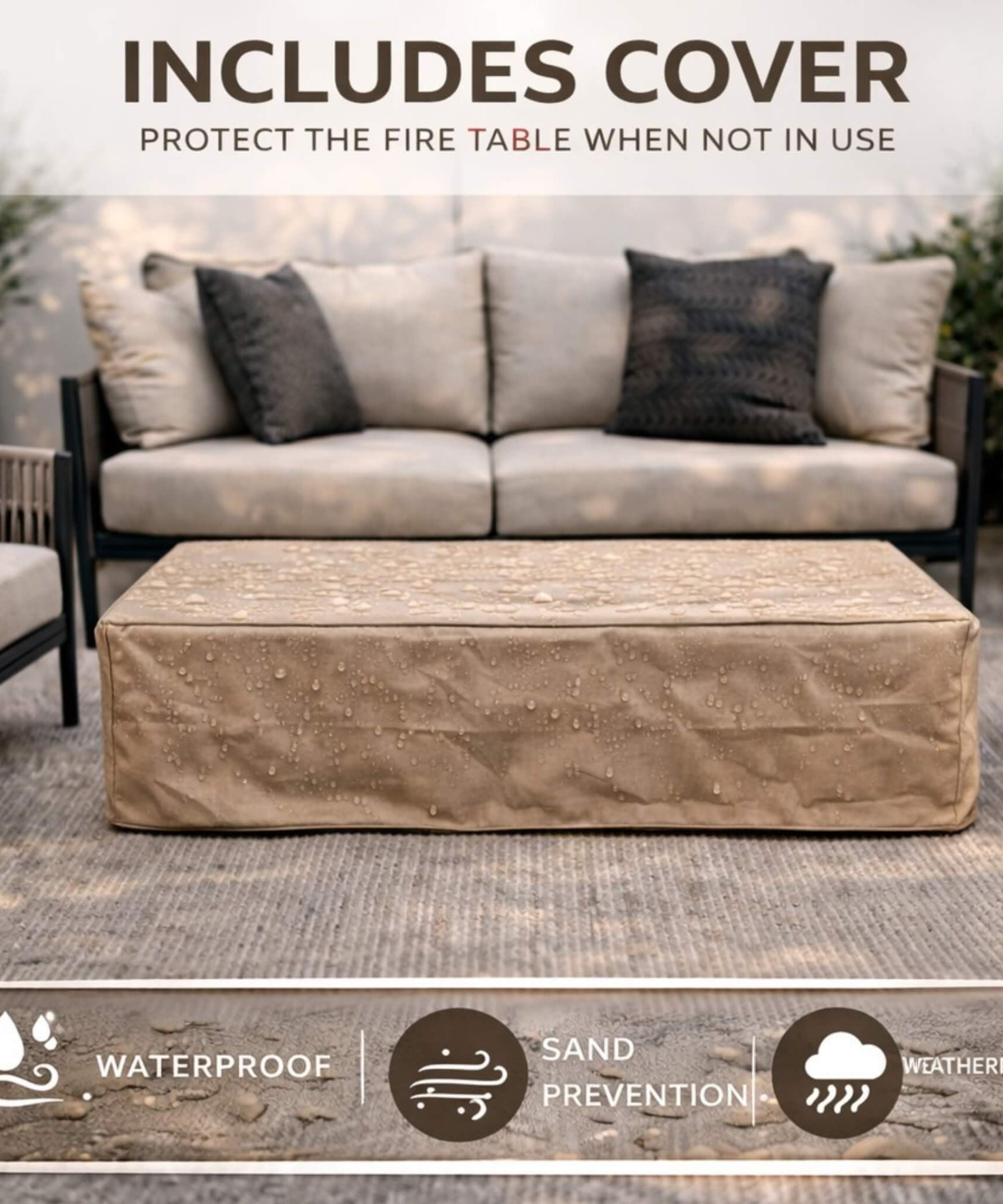 Alora 56-Inch 50K BTU Outdoor Modern Propane Fire Pit Table (SAK56830)