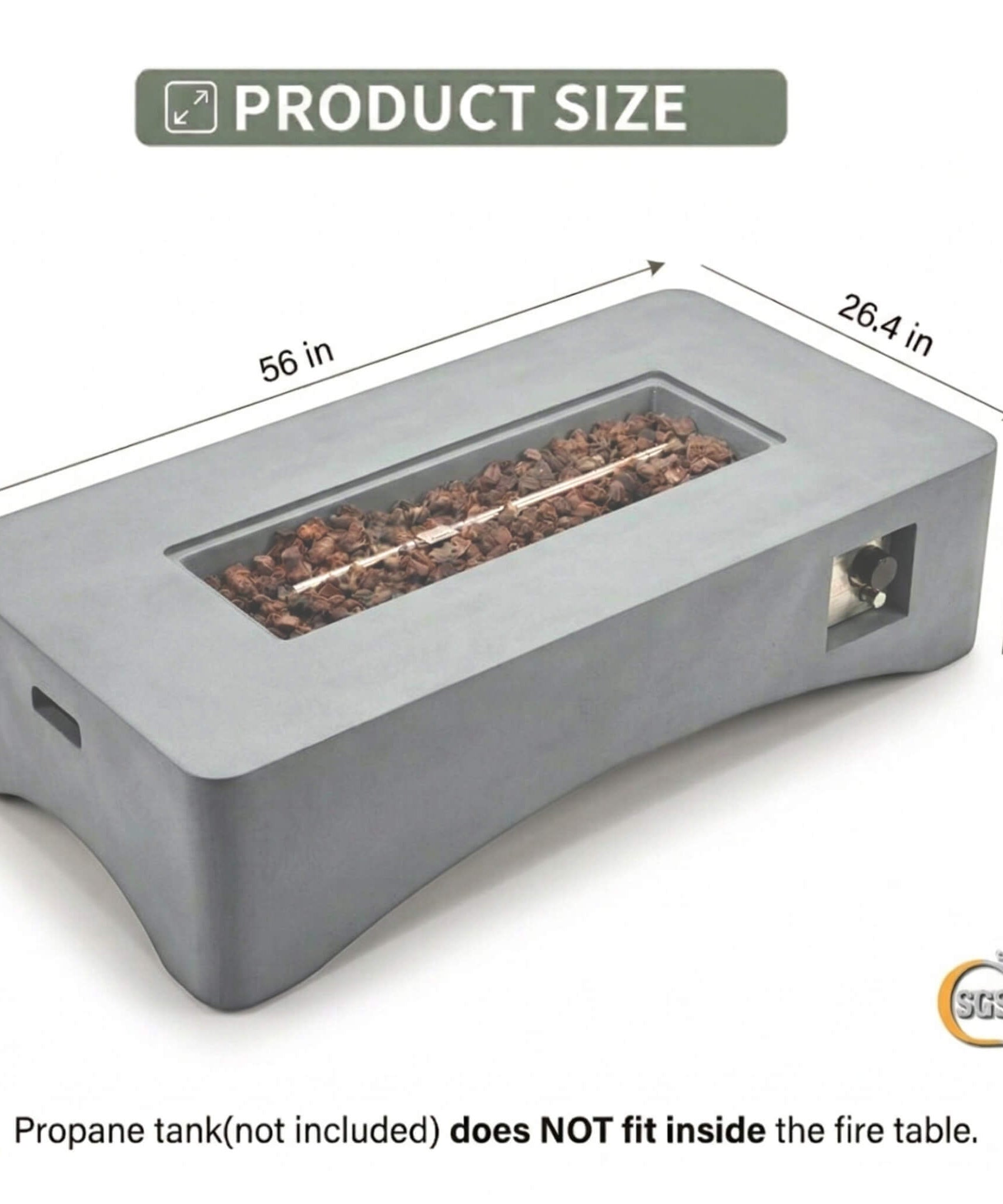 Alora 56-Inch 50K BTU Outdoor Modern Propane Fire Pit Table (SAK56830)