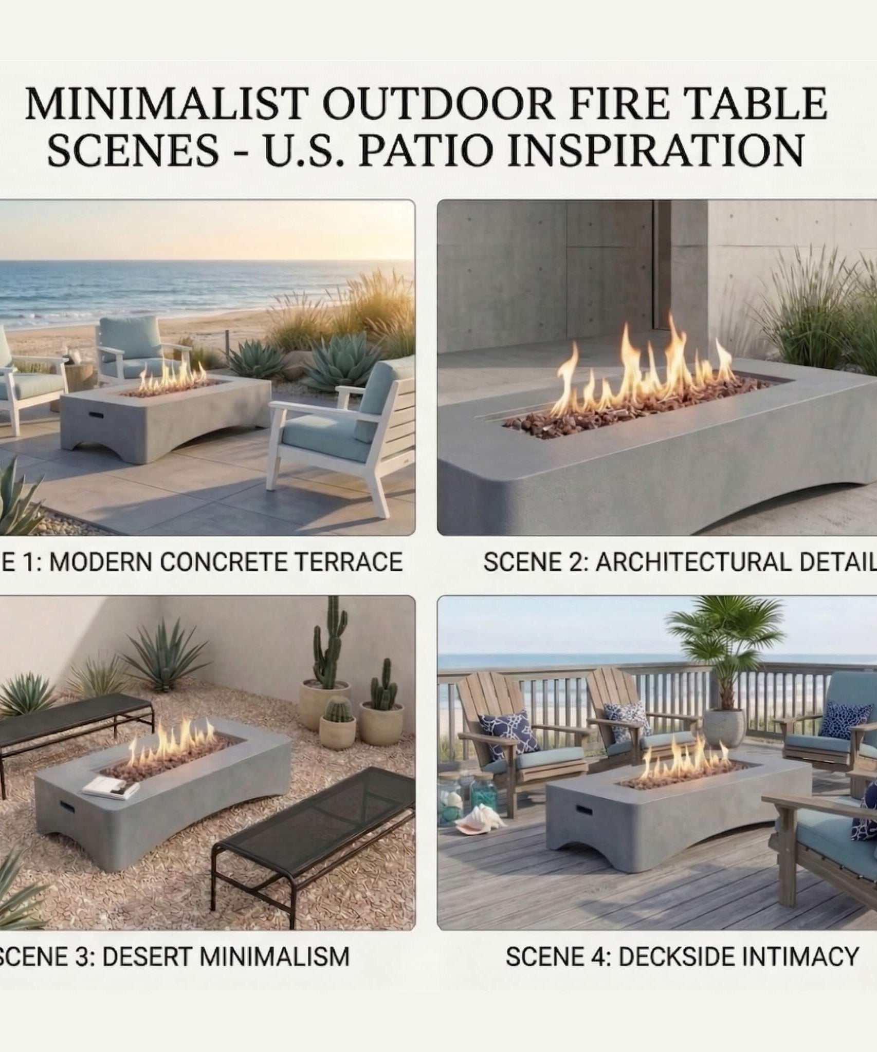 Alora 56-Inch 50K BTU Outdoor Modern Propane Fire Pit Table (SAK56830)
