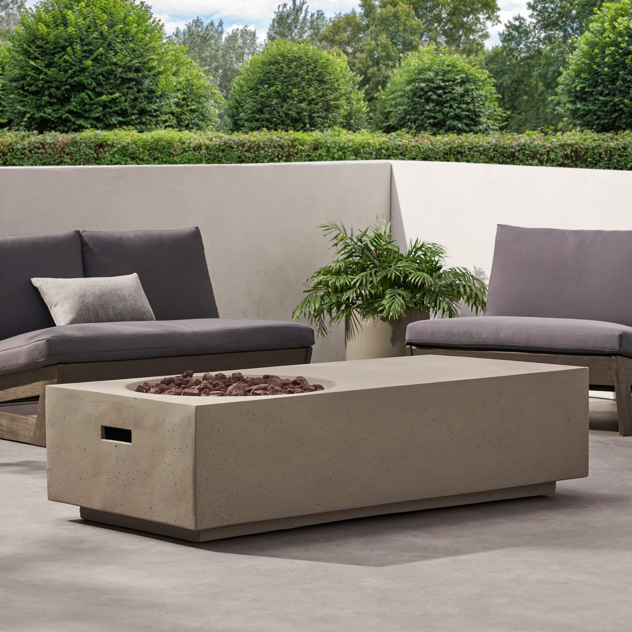 Alora Premium 56-Inch Modern 50K BTU MGO Fire Pit Coffee Table (SAK17643)