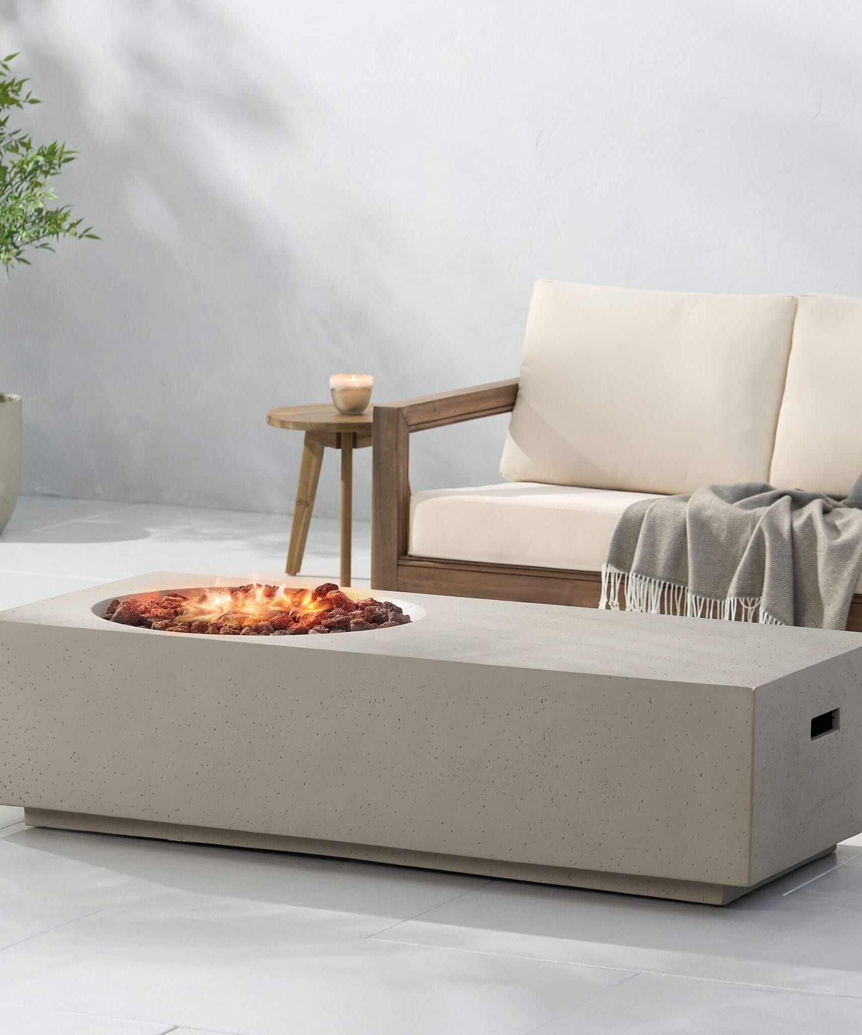 Alora Premium 56-Inch Modern 50K BTU MGO Fire Pit Coffee Table (SAK17643)