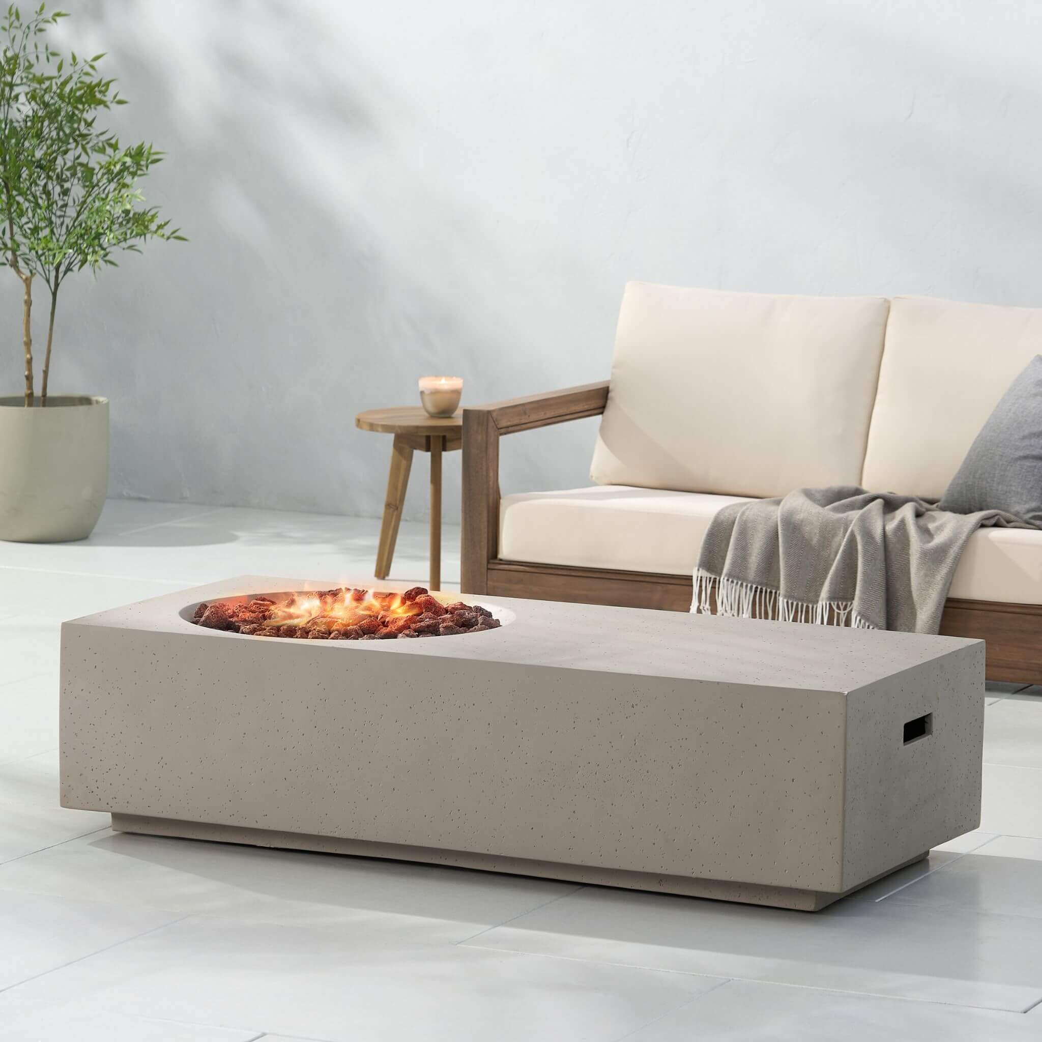 Alora Premium 56-Inch Modern 50K BTU MGO Fire Pit Coffee Table (SAK17643)