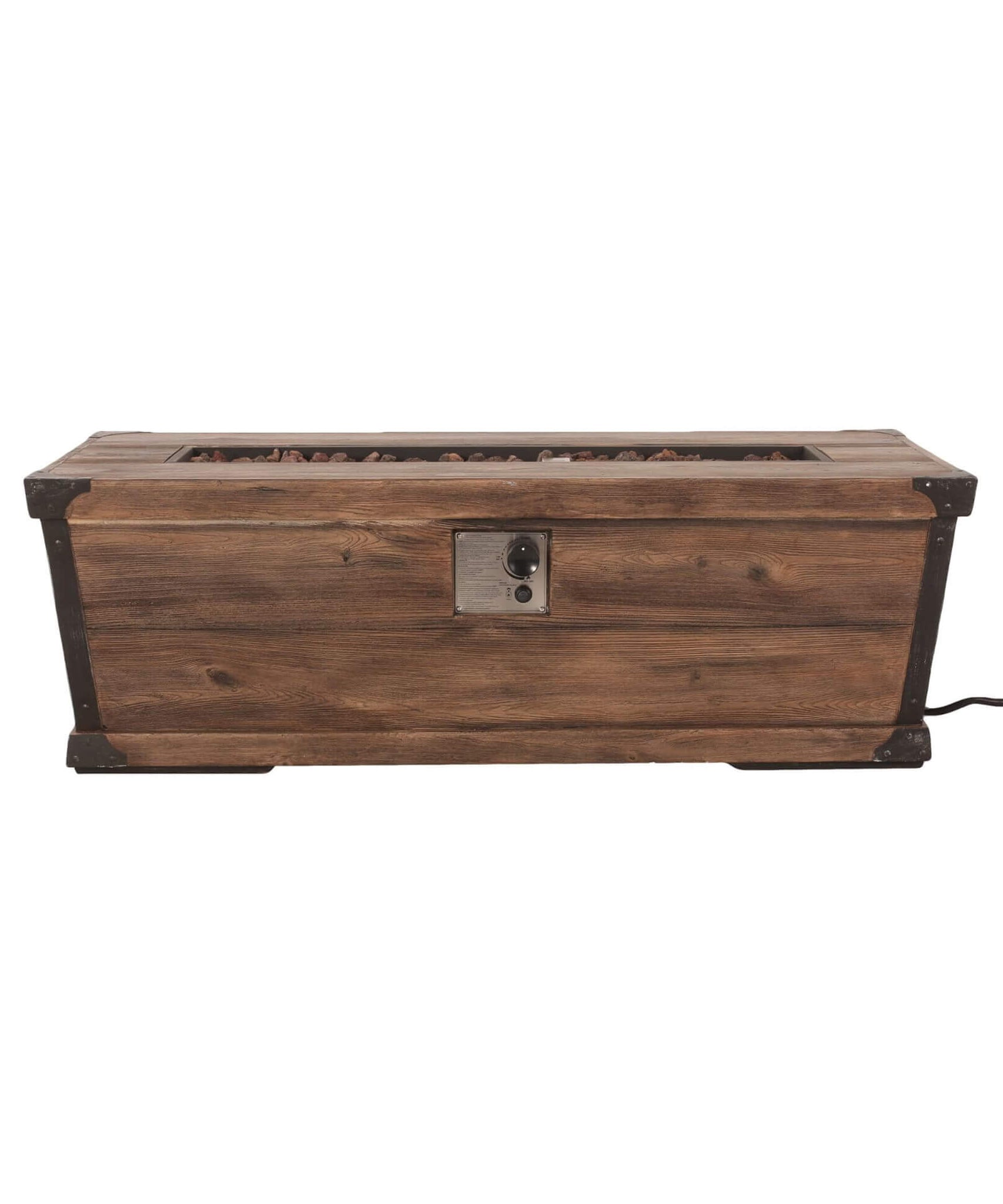 Alora 56-Inch Outdoor 50K BTU Wood Pattern Rectangle Gas Burning Fire Pit (SAK43681)