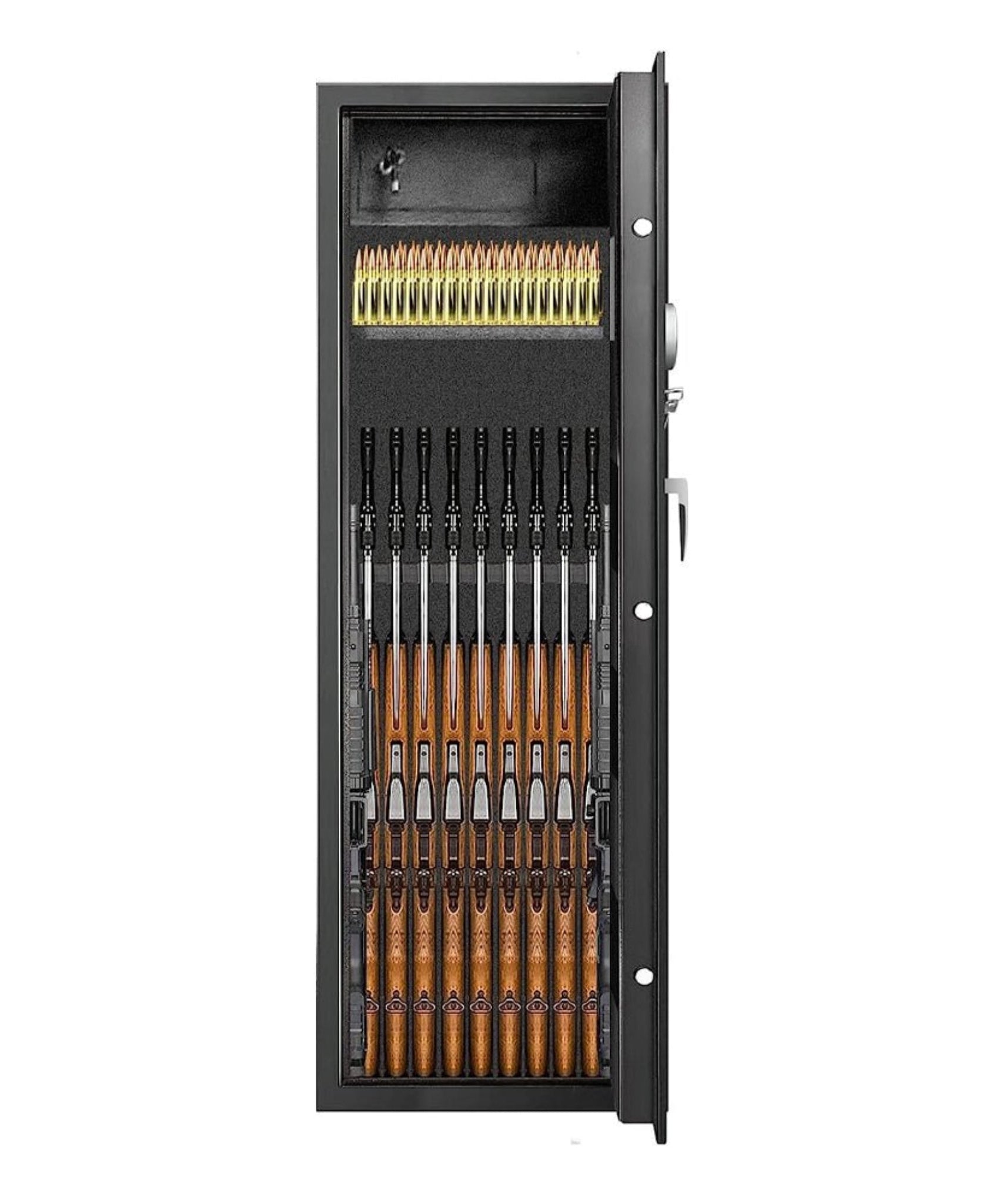 Heavy-Duty 57-Inch Anti-Theft Fireproof Biometric Gun Rifle Pistol Safe For Home, 11-12 Guns (SAK53816)