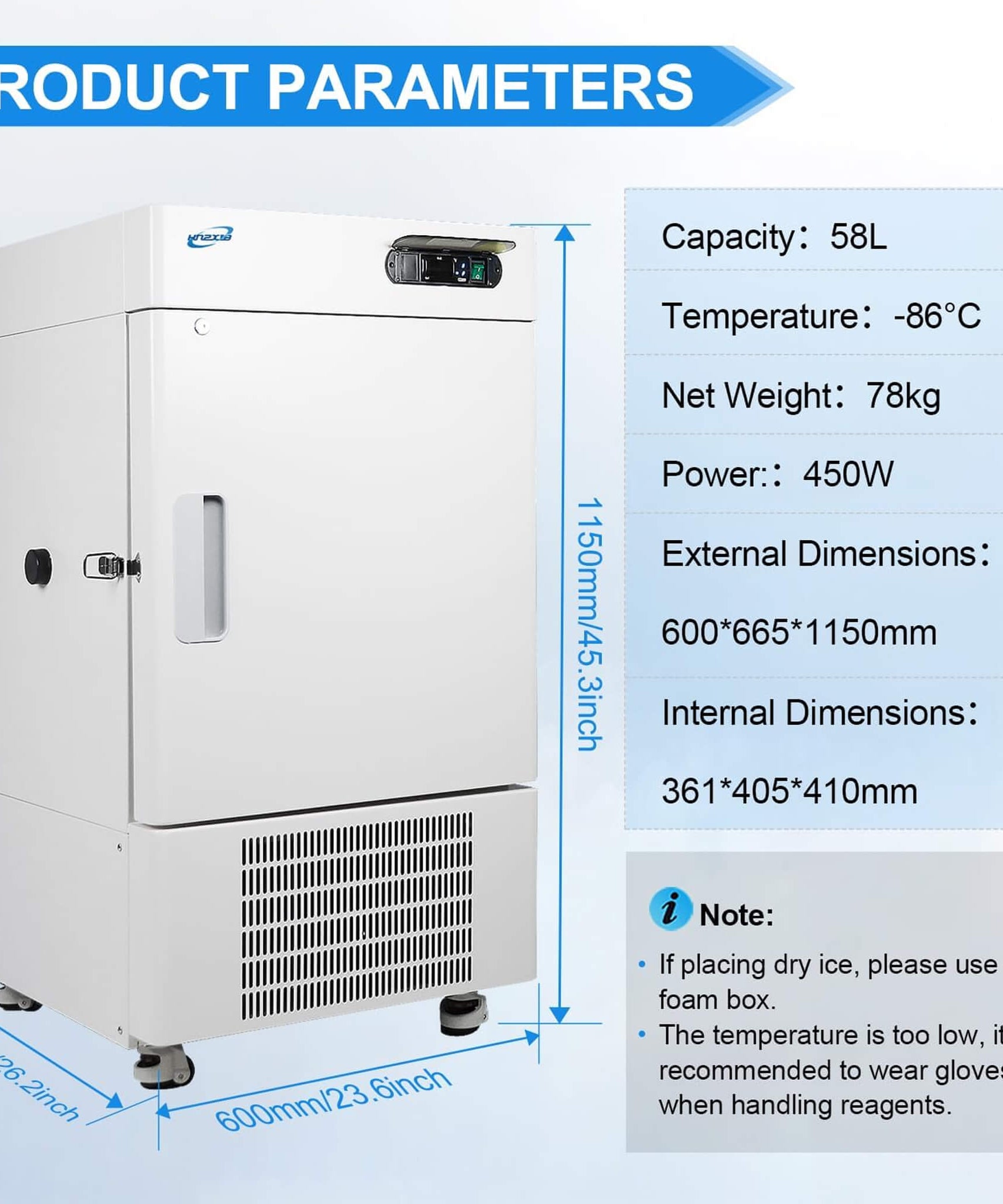 58L Ultra-Low Temperature Laboratory Freezer With Precision Cooling (SAK37621)