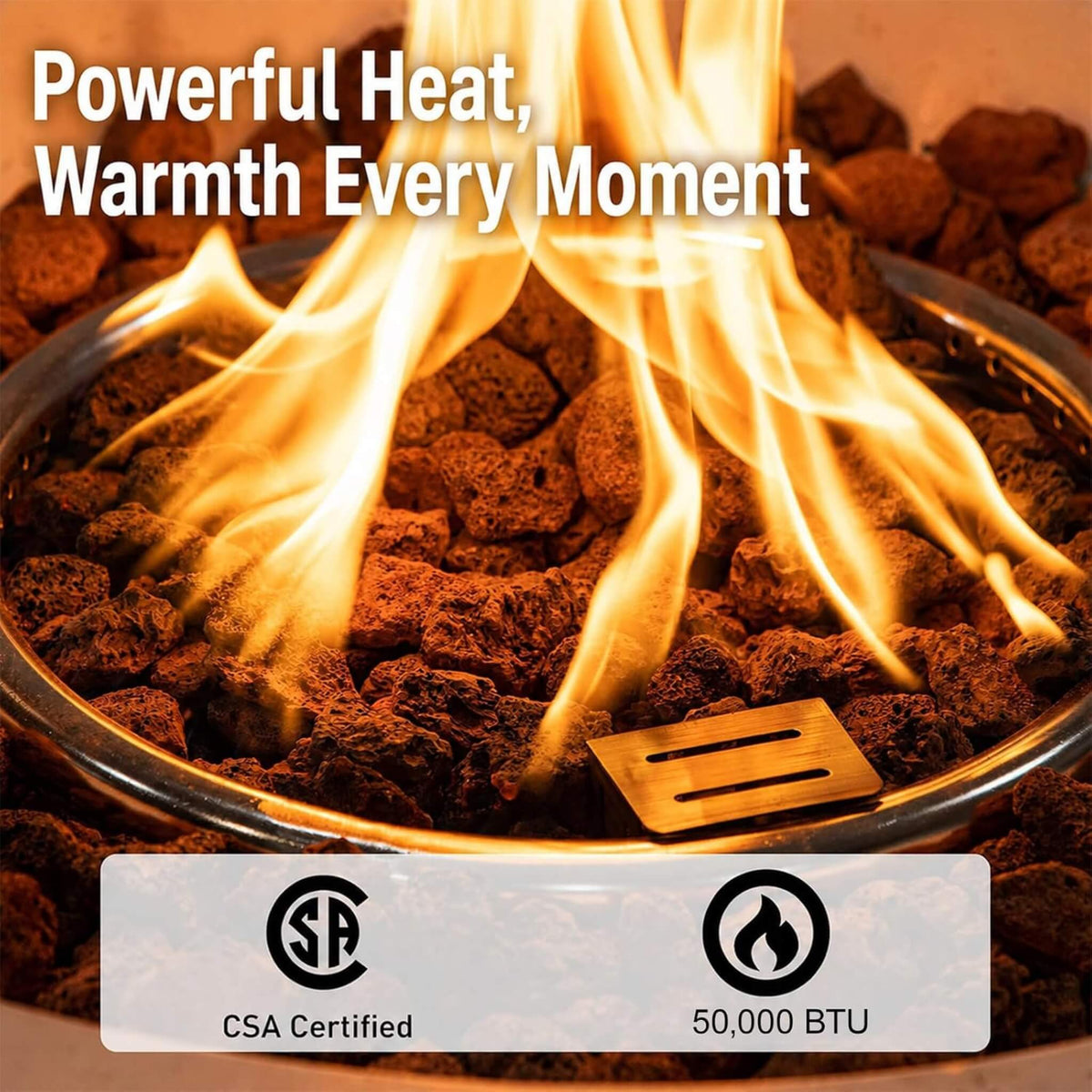 59-Inch 50K BTU Propane Fire Pit Table With Extendable Top (SAK71253)