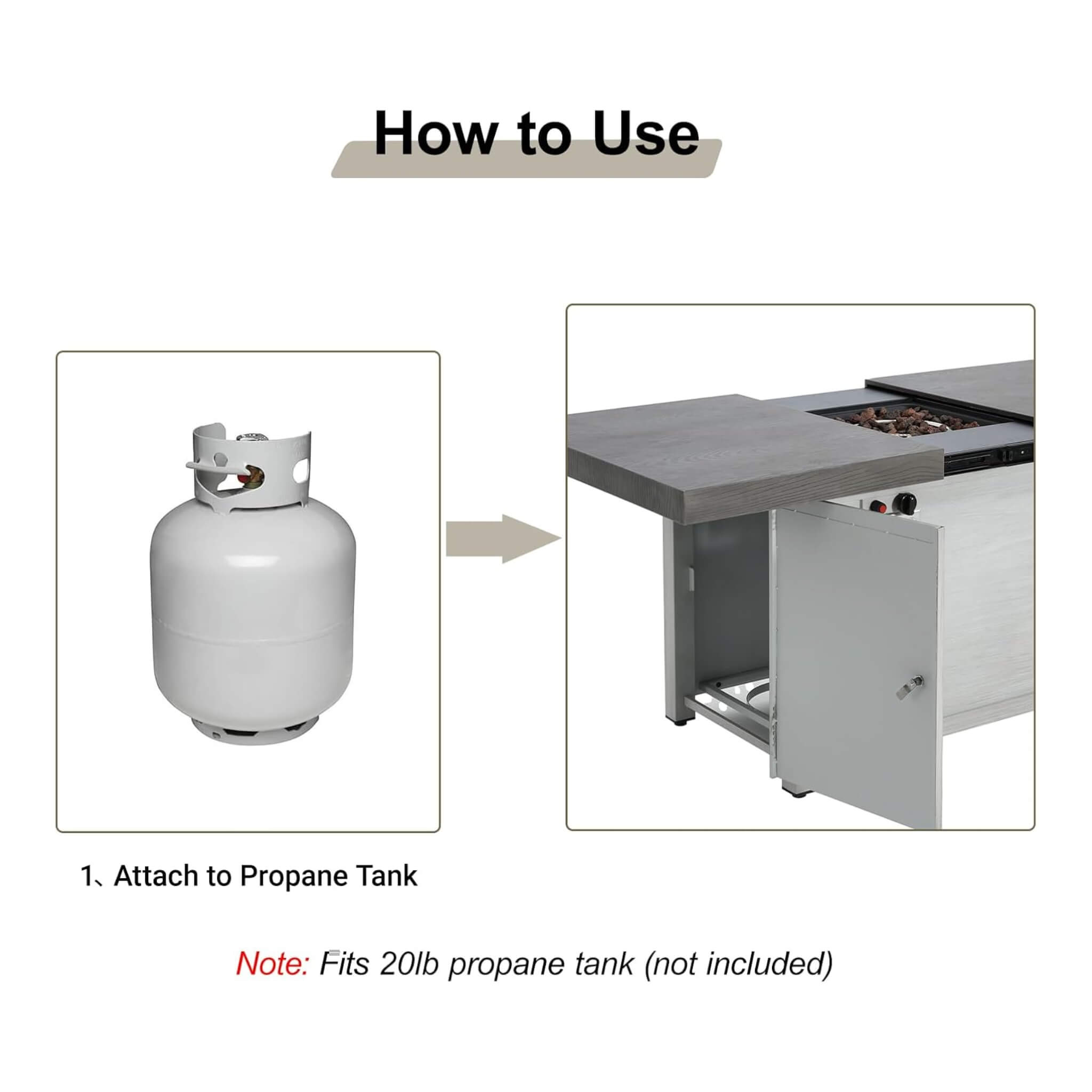 59-Inch 50K BTU Propane Fire Pit Table With Extendable Top (SAK71253)