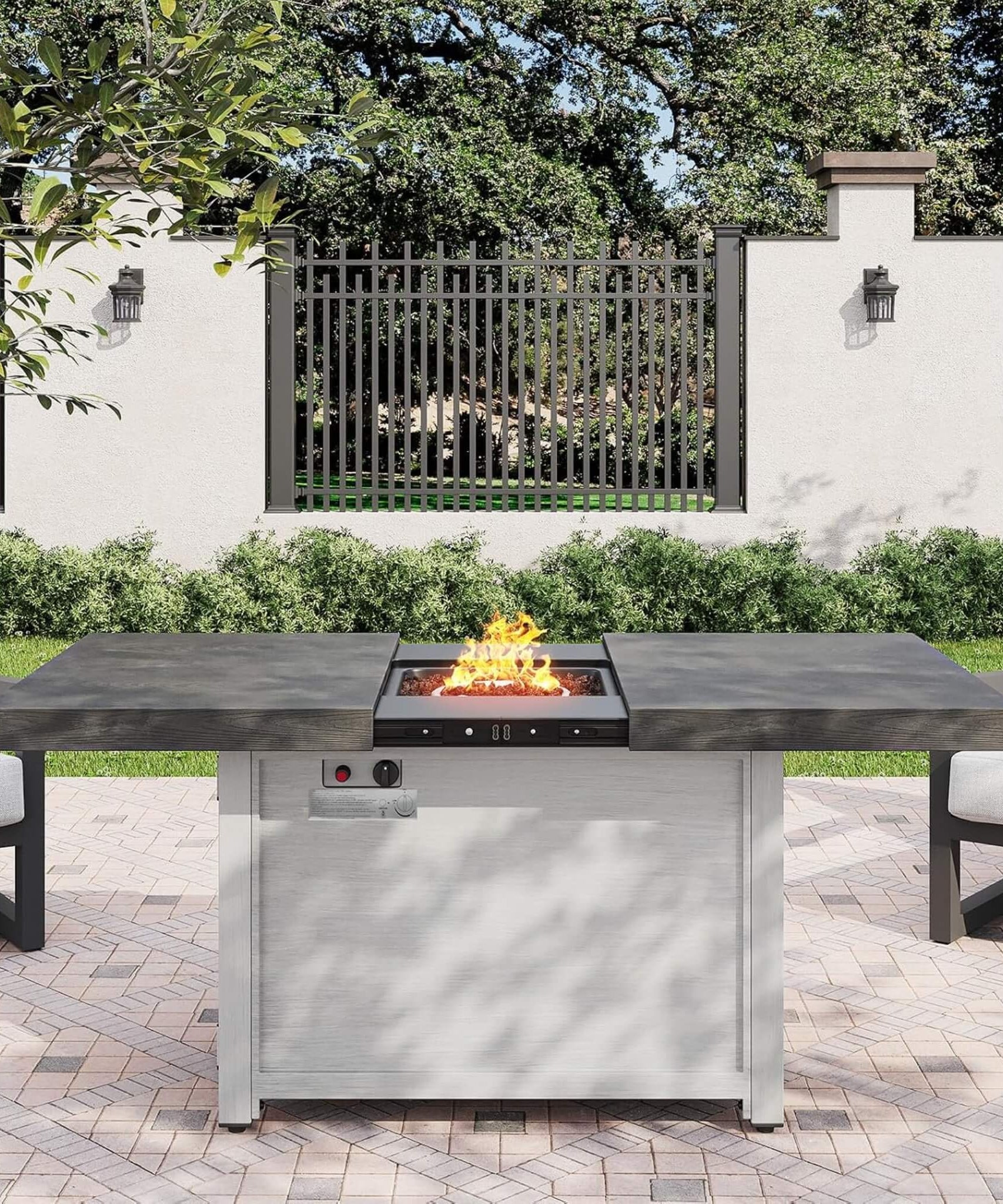 59-Inch 50K BTU Propane Fire Pit Table With Extendable Top (SAK71253)