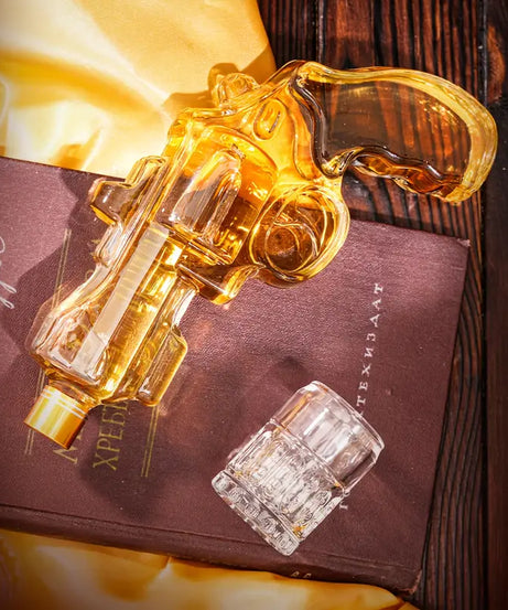 Classic Revolver Whiskey Decanter Set