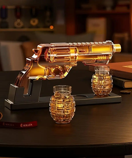 Magnum Revolver Whiskey Decanter Set