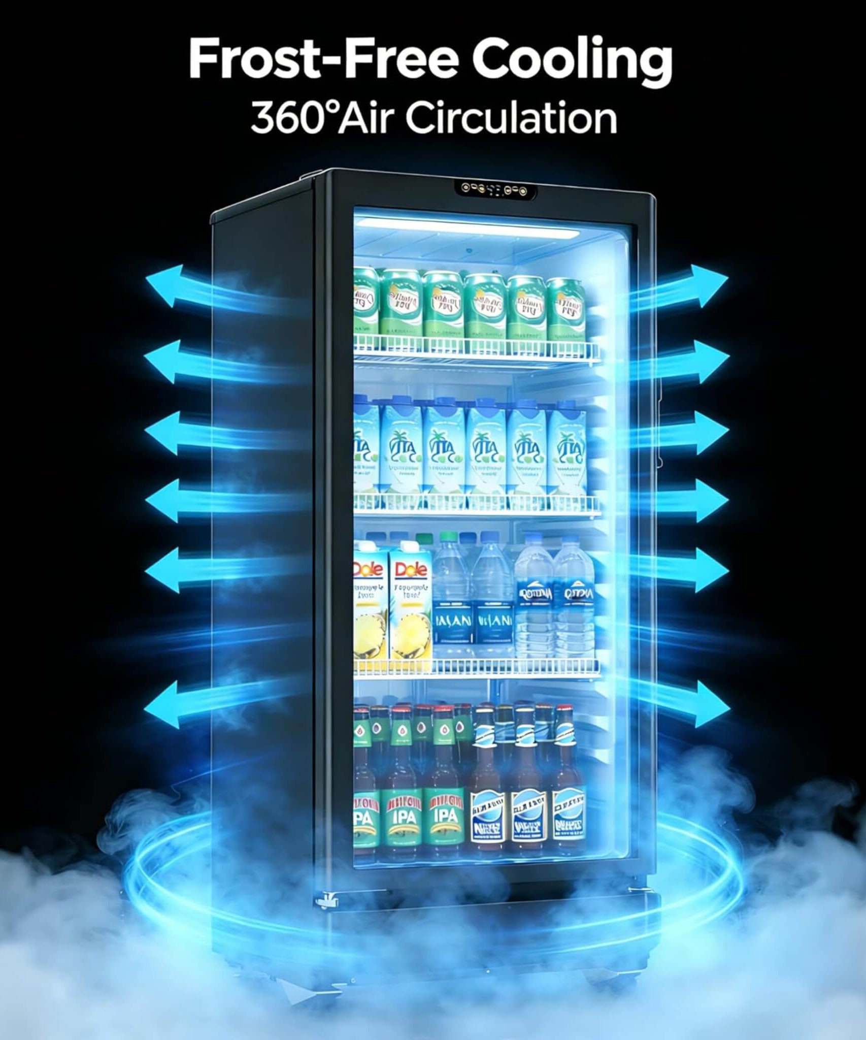 6.0 Cu.Ft Commercial Beverage Refrigerator With Glass Door And Adjustable Shelves (SAK28460)