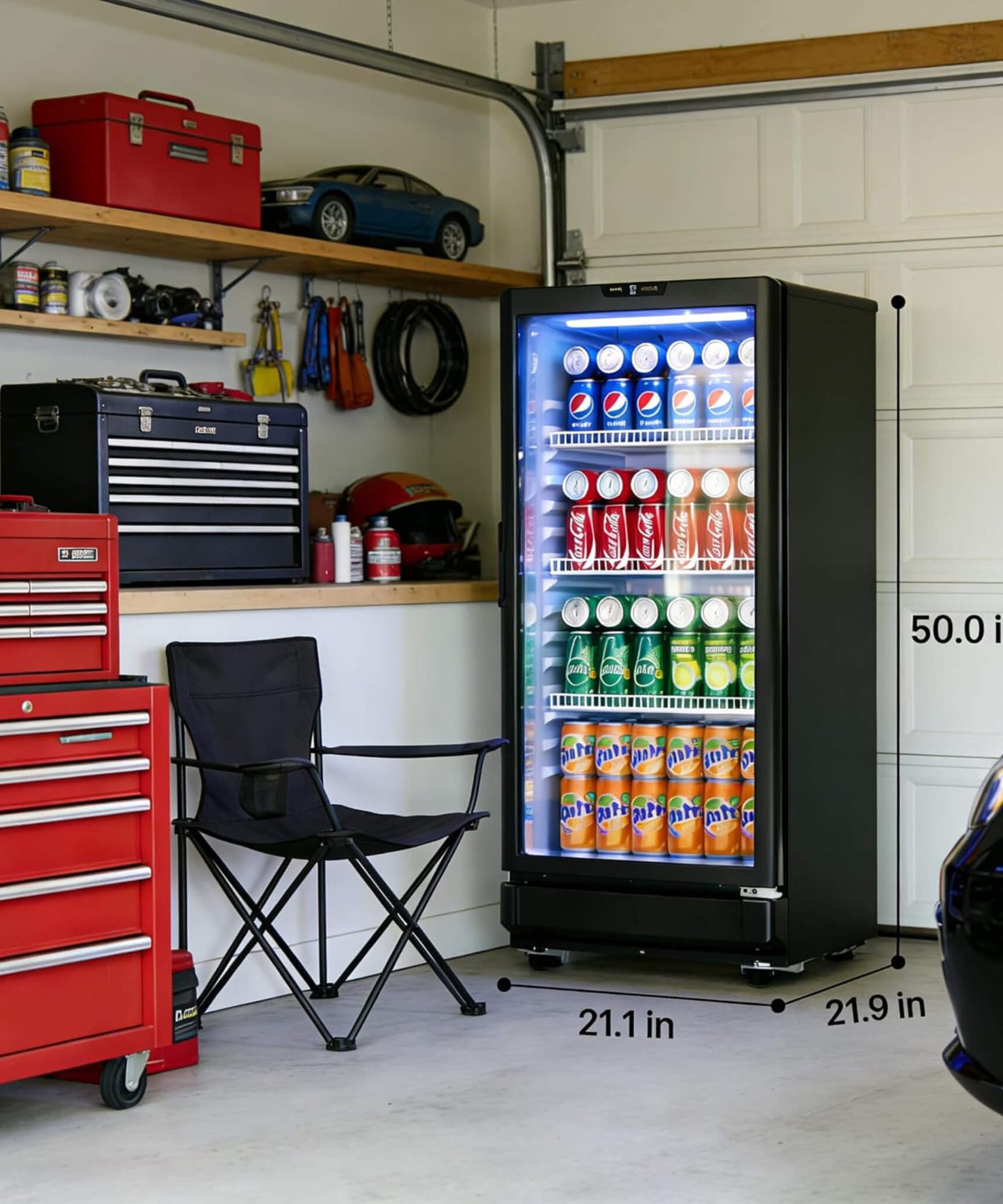 6.0 Cu.Ft Commercial Beverage Refrigerator With Glass Door And Adjustable Shelves (SAK28460)