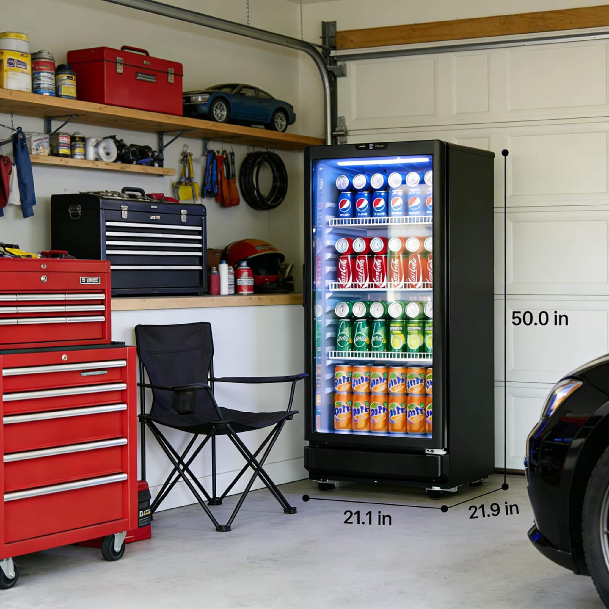 6.0 Cu.Ft Commercial Beverage Refrigerator With Glass Door And Adjustable Shelves (SAK28460)