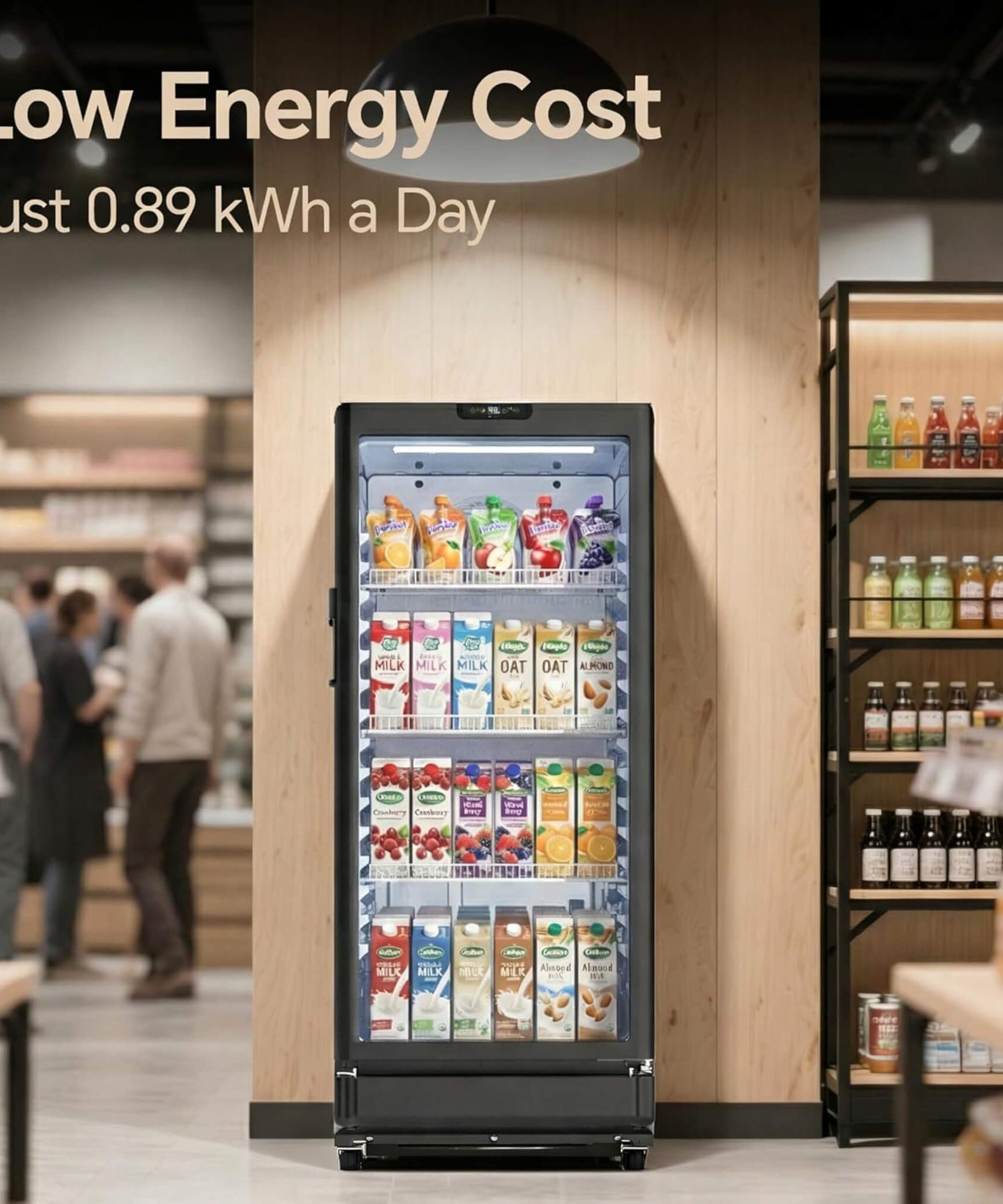 6.0 Cu.Ft Commercial Beverage Refrigerator With Glass Door And Adjustable Shelves (SAK28460)