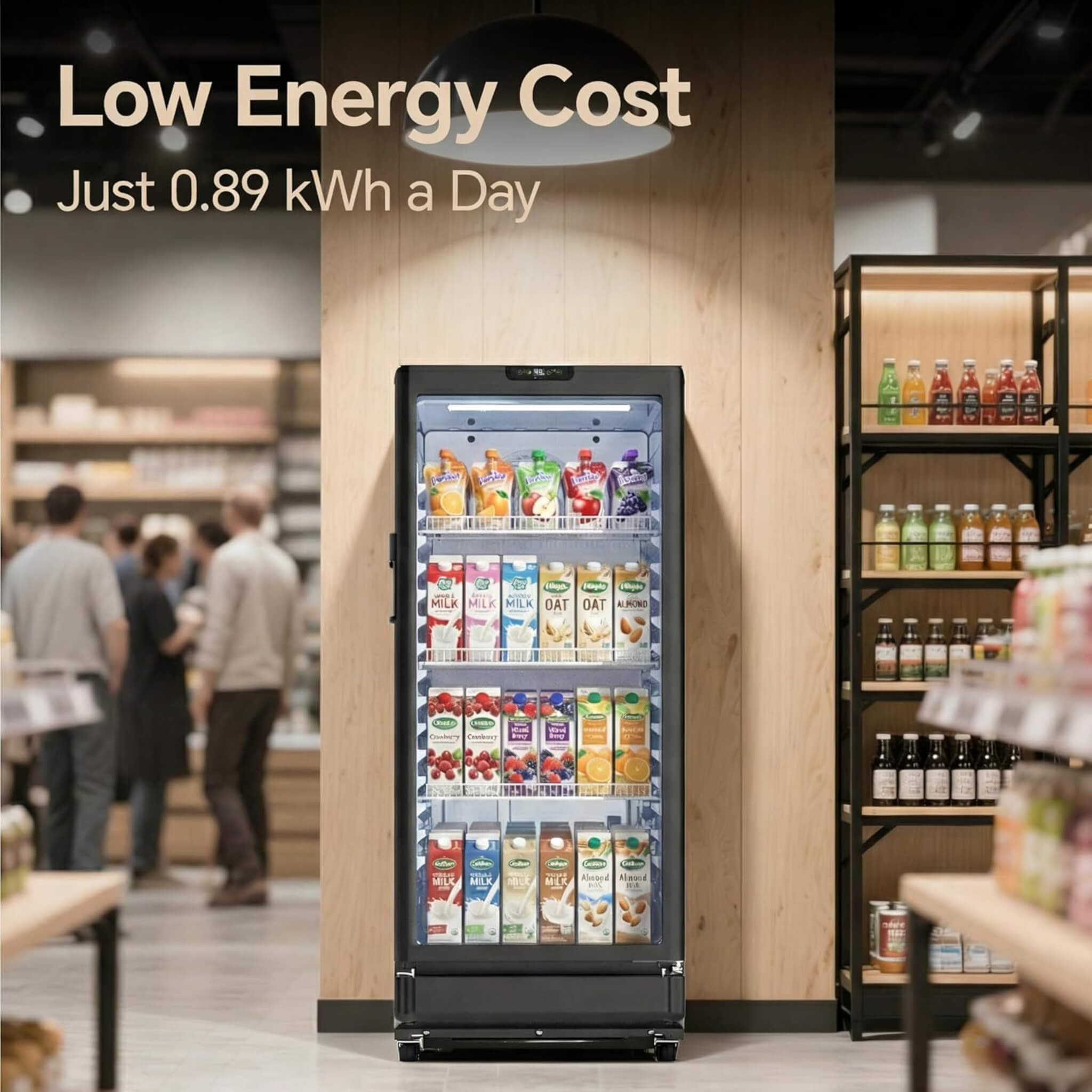 6.0 Cu.Ft Commercial Beverage Refrigerator With Glass Door And Adjustable Shelves (SAK28460)