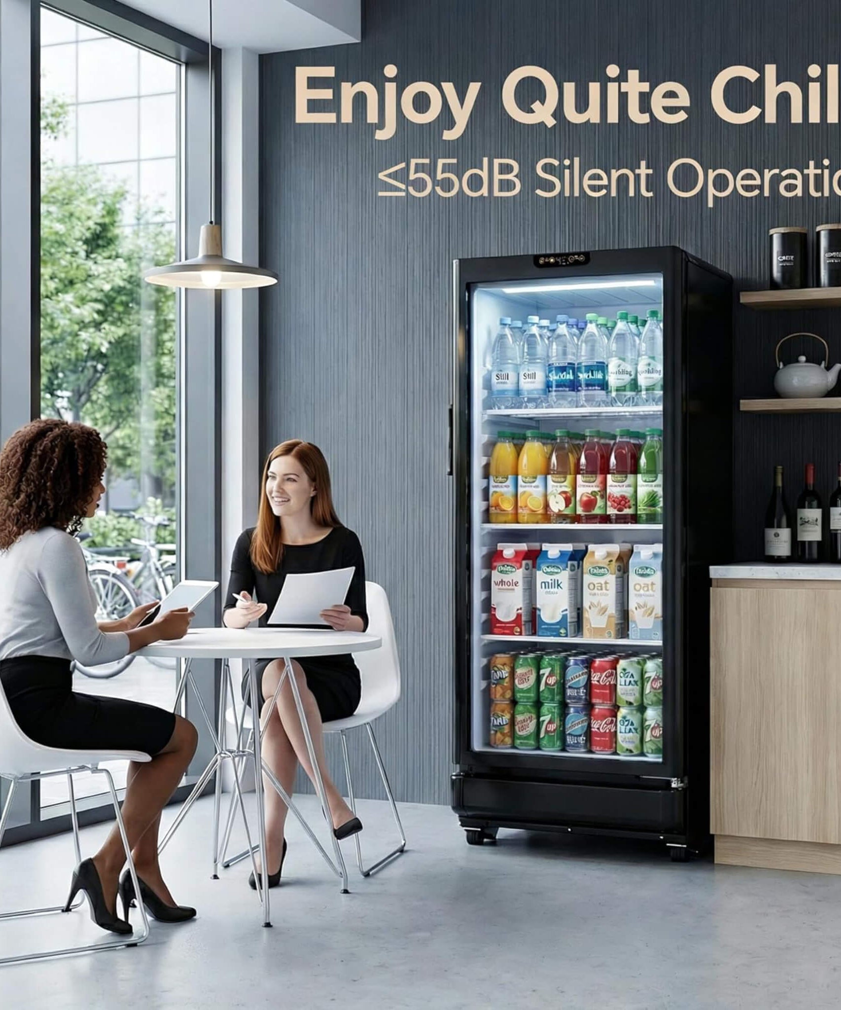 6.0 Cu.Ft Commercial Beverage Refrigerator With Glass Door And Adjustable Shelves (SAK28460)
