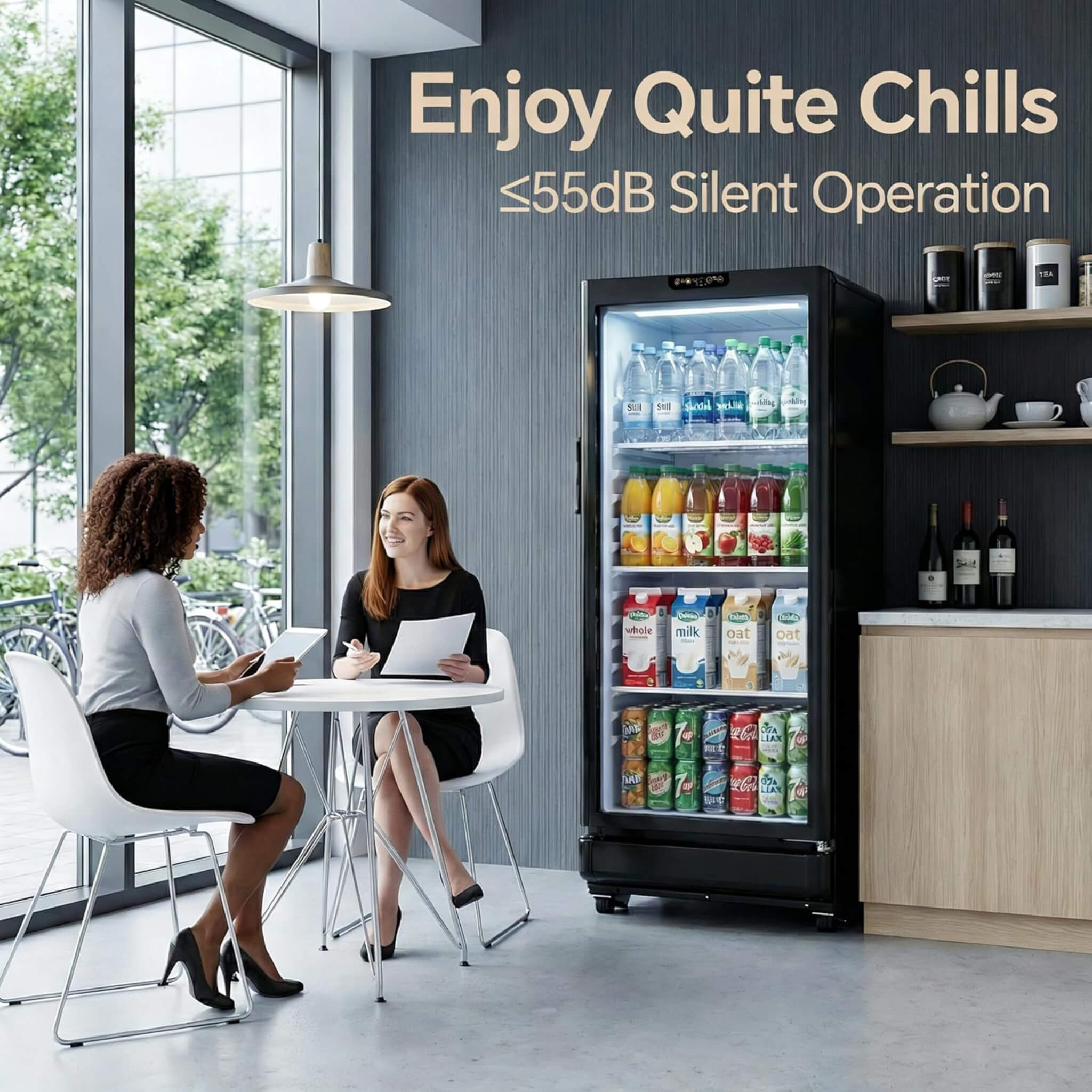 6.0 Cu.Ft Commercial Beverage Refrigerator With Glass Door And Adjustable Shelves (SAK28460)