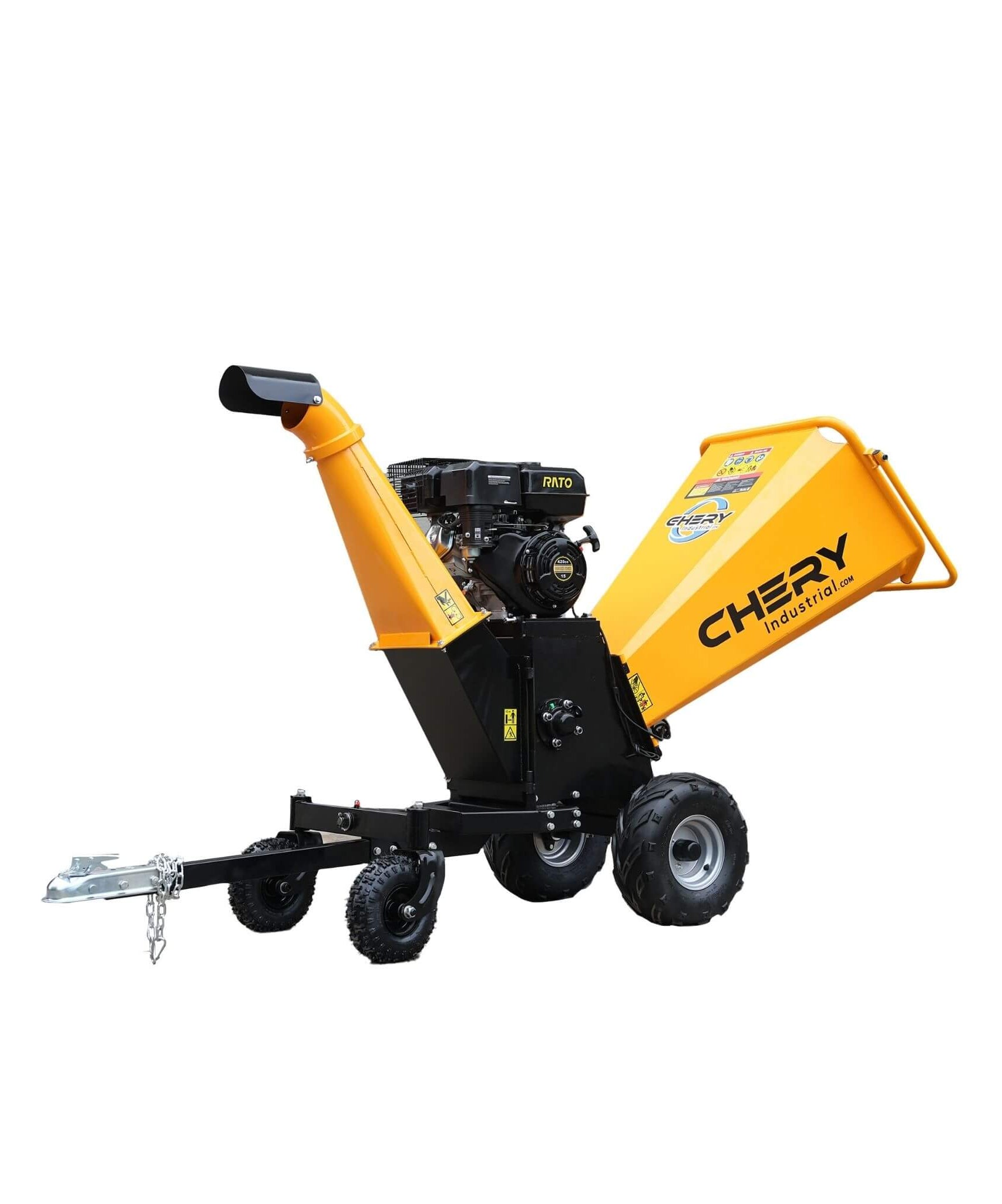 Heavy-Duty 6-Inch 420CC 15HP Gas Wood Chipper Shredder Mulcher With Tow Bar & Safety Stop Bar (SAK42731)