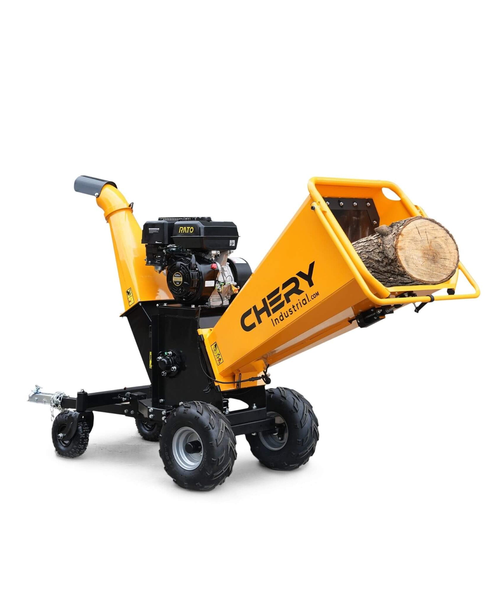 Heavy-Duty 6-Inch 420CC 15HP Gas Wood Chipper Shredder Mulcher With Tow Bar & Safety Stop Bar (SAK42731)
