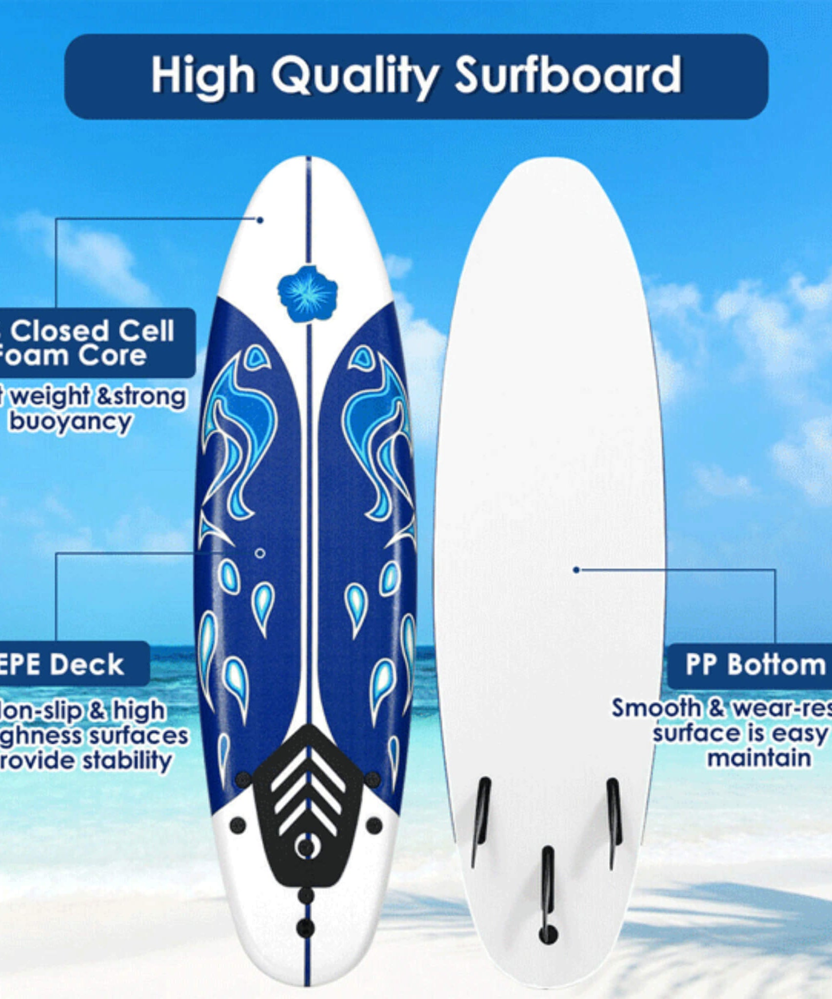 6FT Inflatable Blow Up Stand Up Paddle SUP Surfboard (SAK94461)