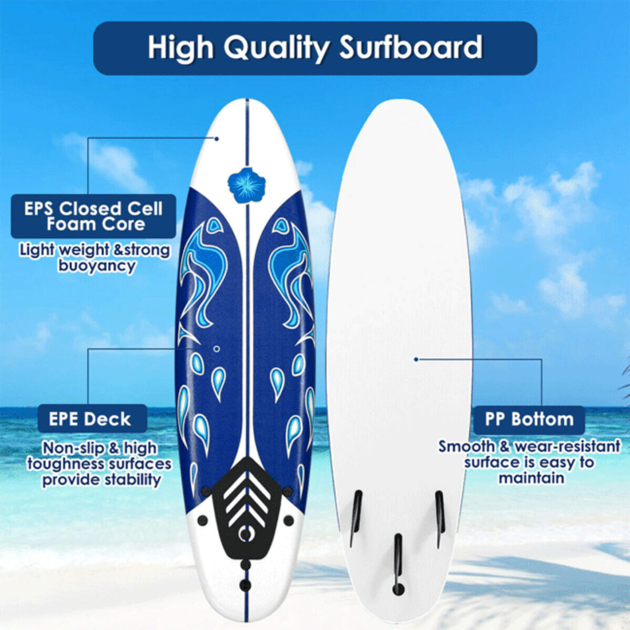6FT Inflatable Blow Up Stand Up Paddle SUP Surfboard (SAK94461)