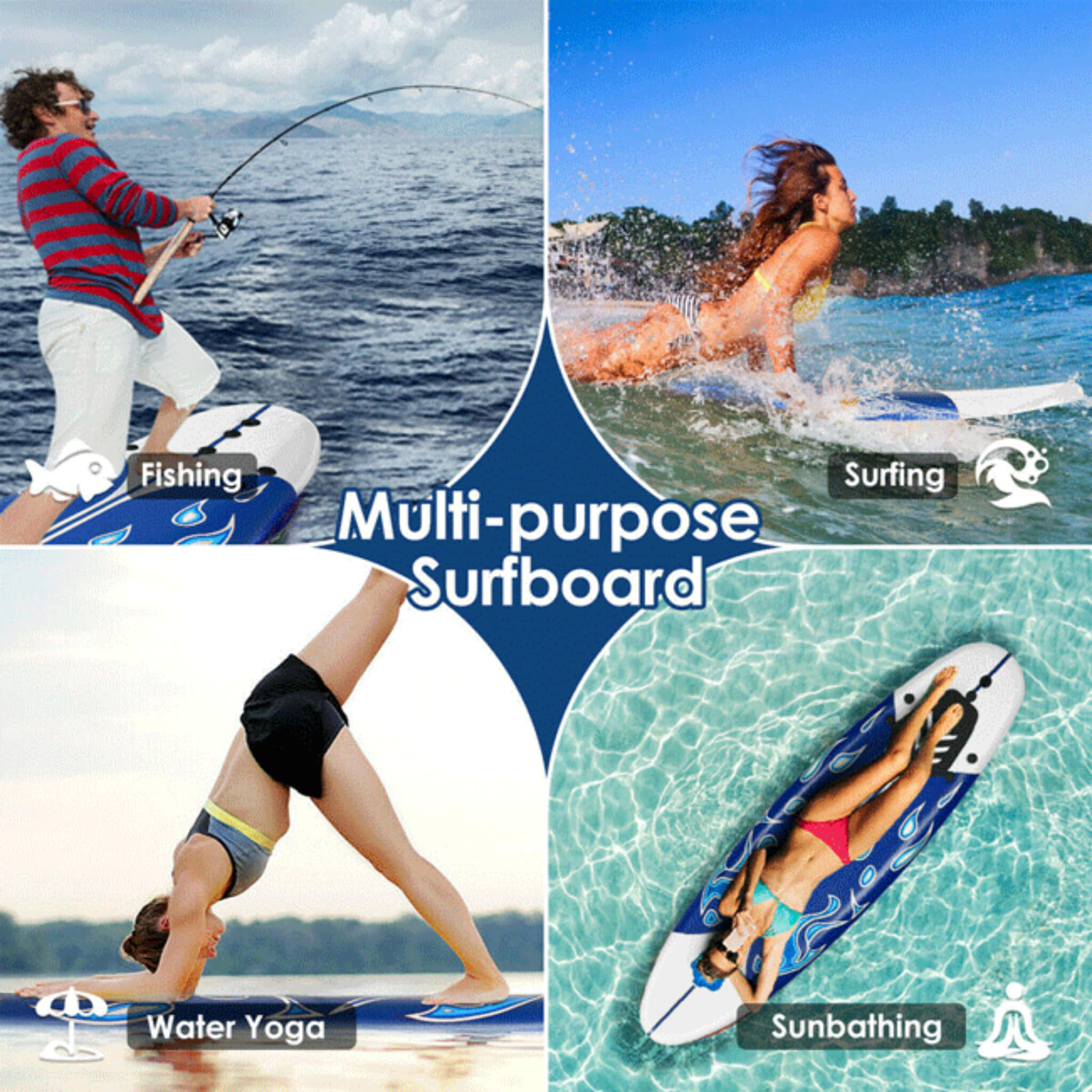 6FT Inflatable Blow Up Stand Up Paddle SUP Surfboard (SAK94461)