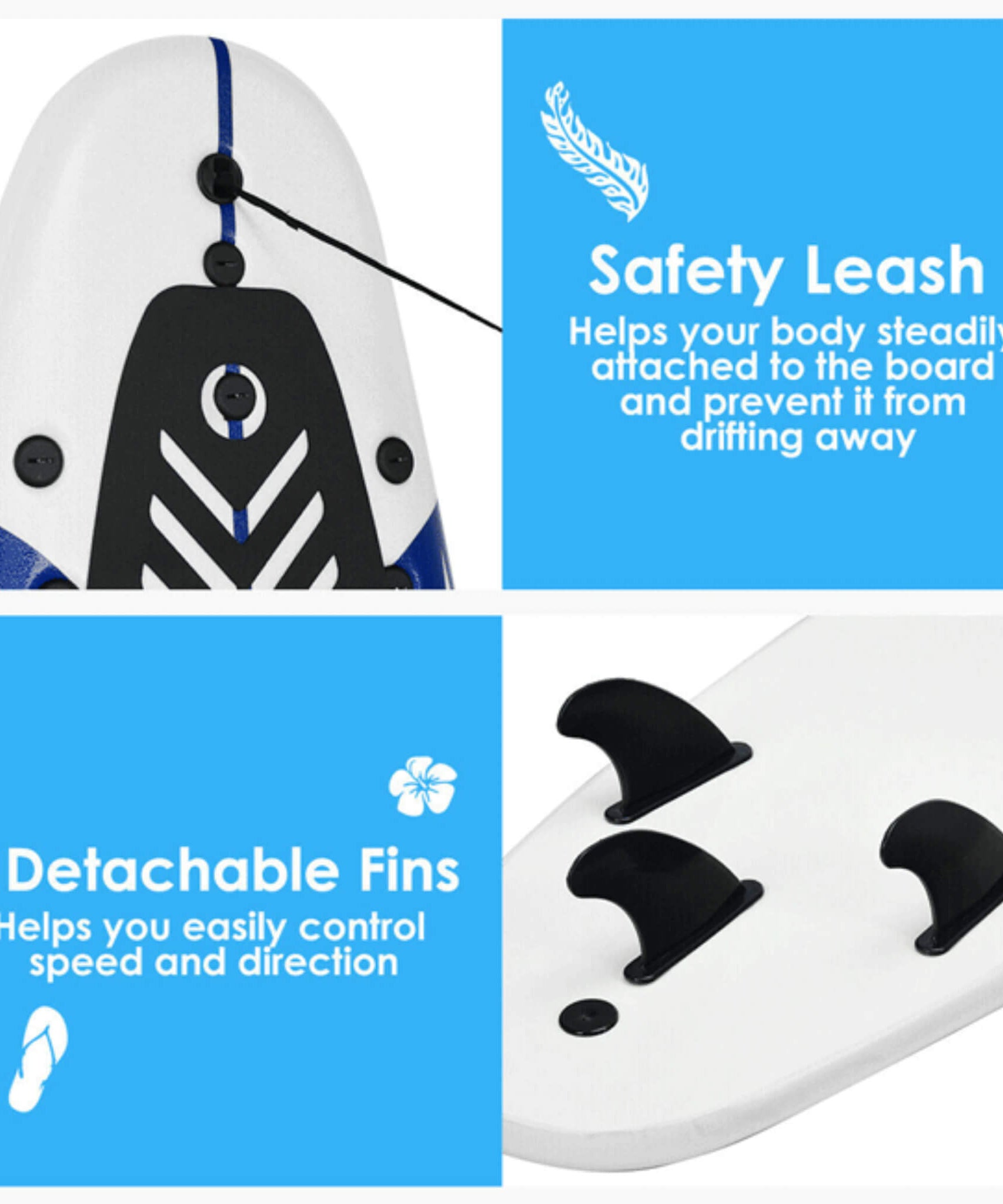 6FT Inflatable Blow Up Stand Up Paddle SUP Surfboard (SAK94461)