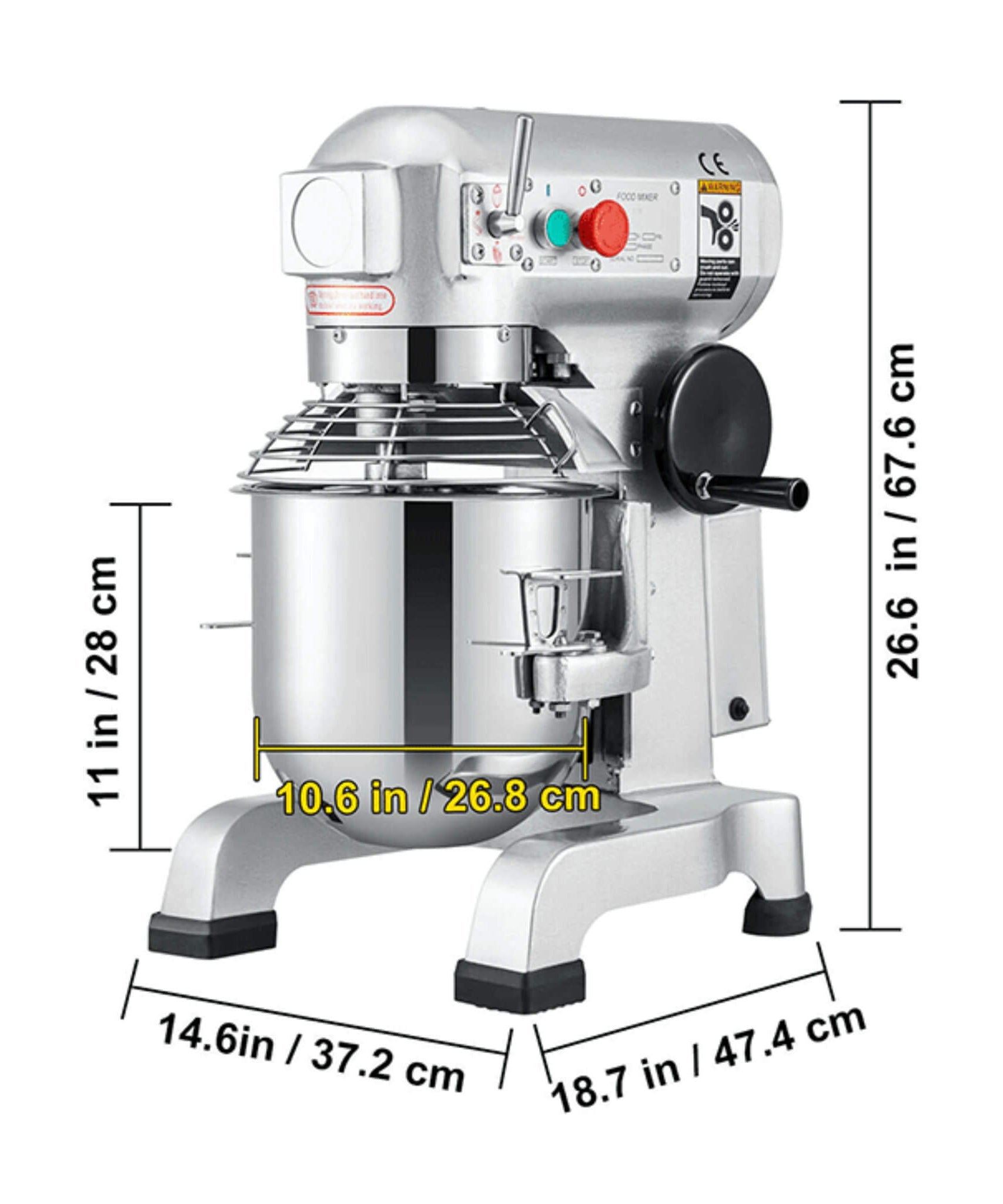 600W Commercial Dough Kneader Bakery Mixer Machine, 15QT (SAK95629)
