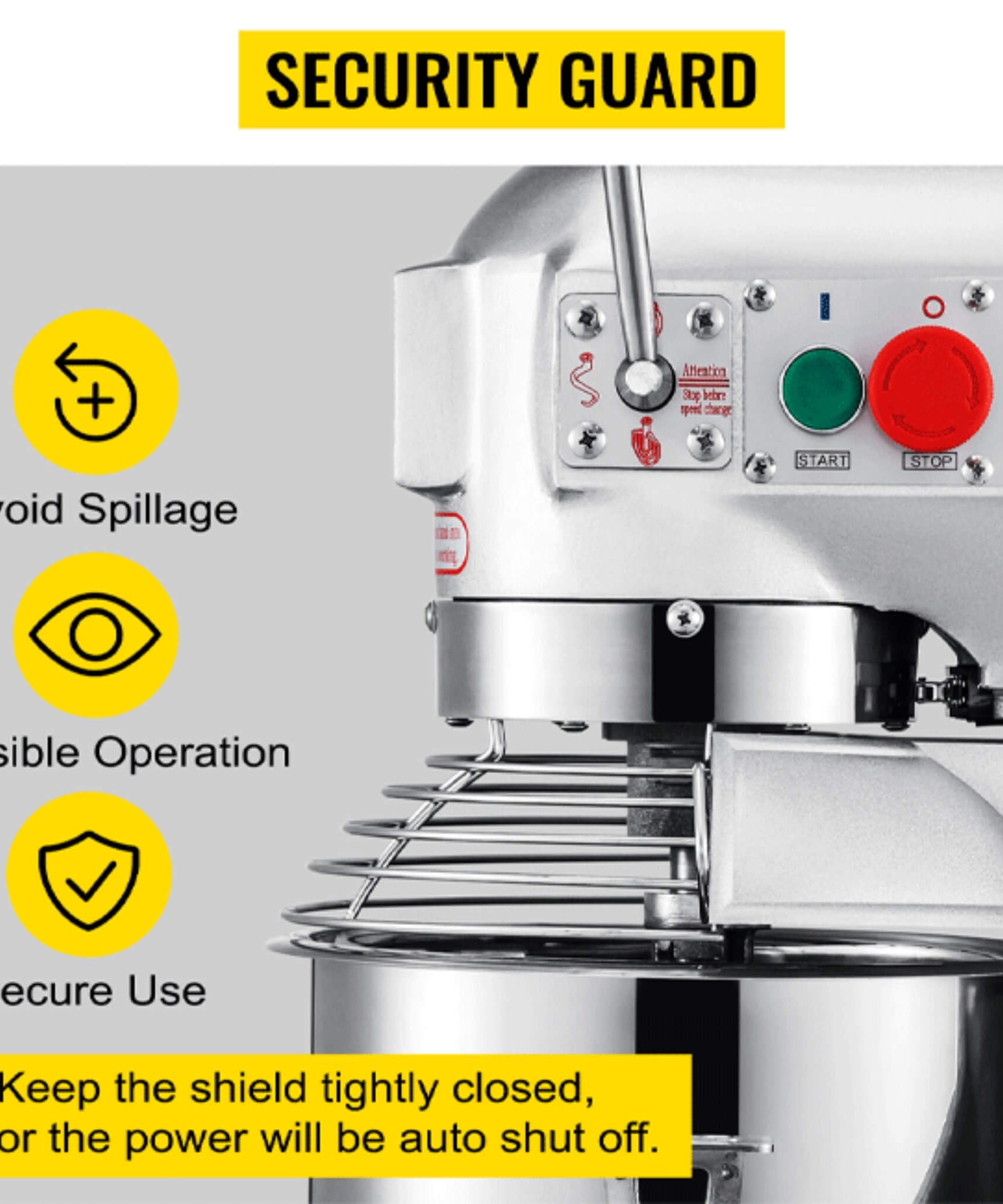 600W Commercial Dough Kneader Bakery Mixer Machine, 15QT (SAK95629)