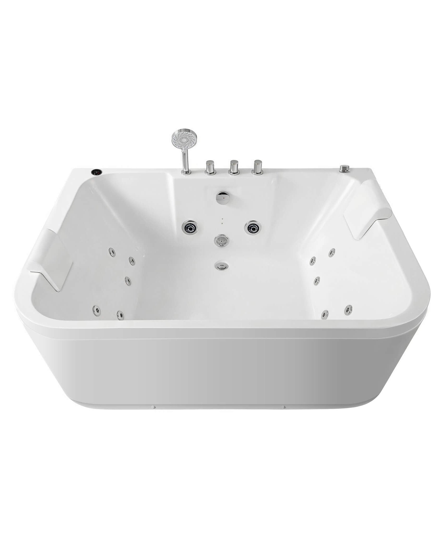 Nuvia 61-Inch 2-Person Acrylic Whirlpool Massage Bathtub With 16 Water Jets And LED Lights (SAK15780)