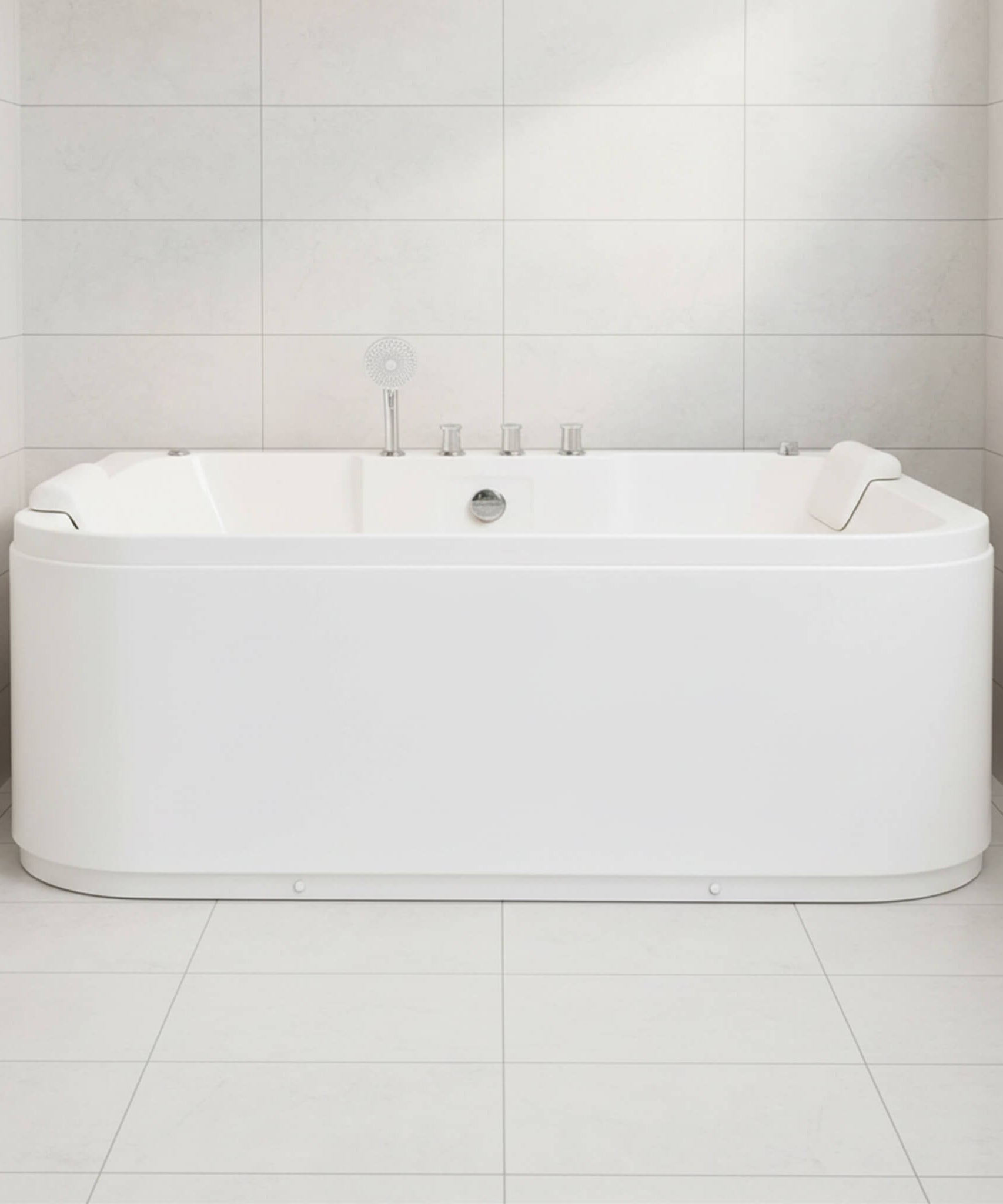 Nuvia 61-Inch 2-Person Acrylic Whirlpool Massage Bathtub With 16 Water Jets And LED Lights (SAK15780)