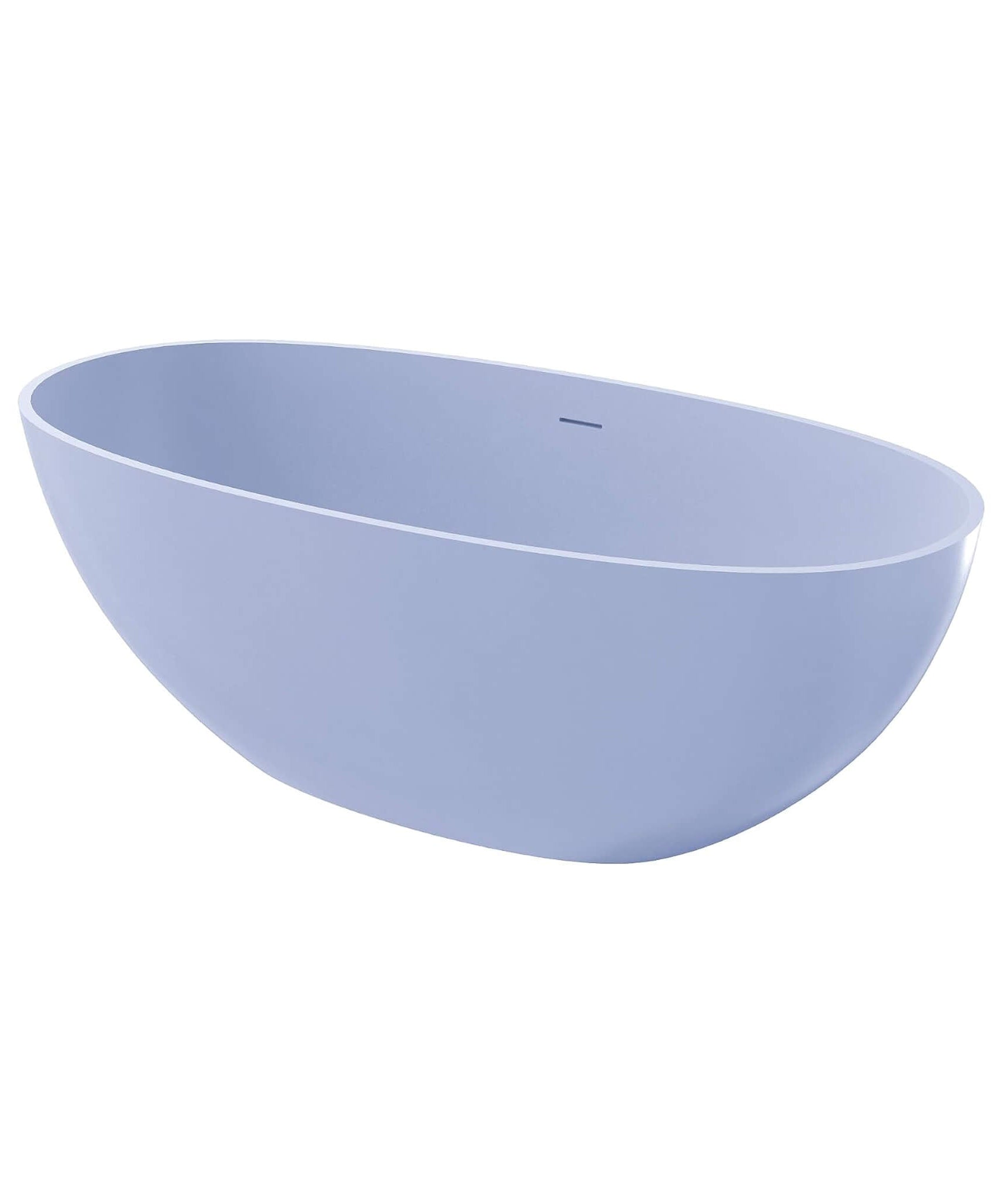 [61X29.5-Inch] Nuvia Freestanding Modern Oval Stone Resin Soaking Tub With Overflow Drain (SAK40125)
