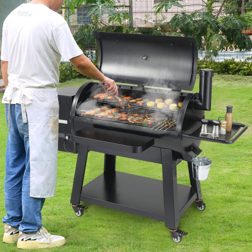 62-Inch Heavy-Duty Portable Wood Pellet BBQ Grill With Cart (SAK91308)
