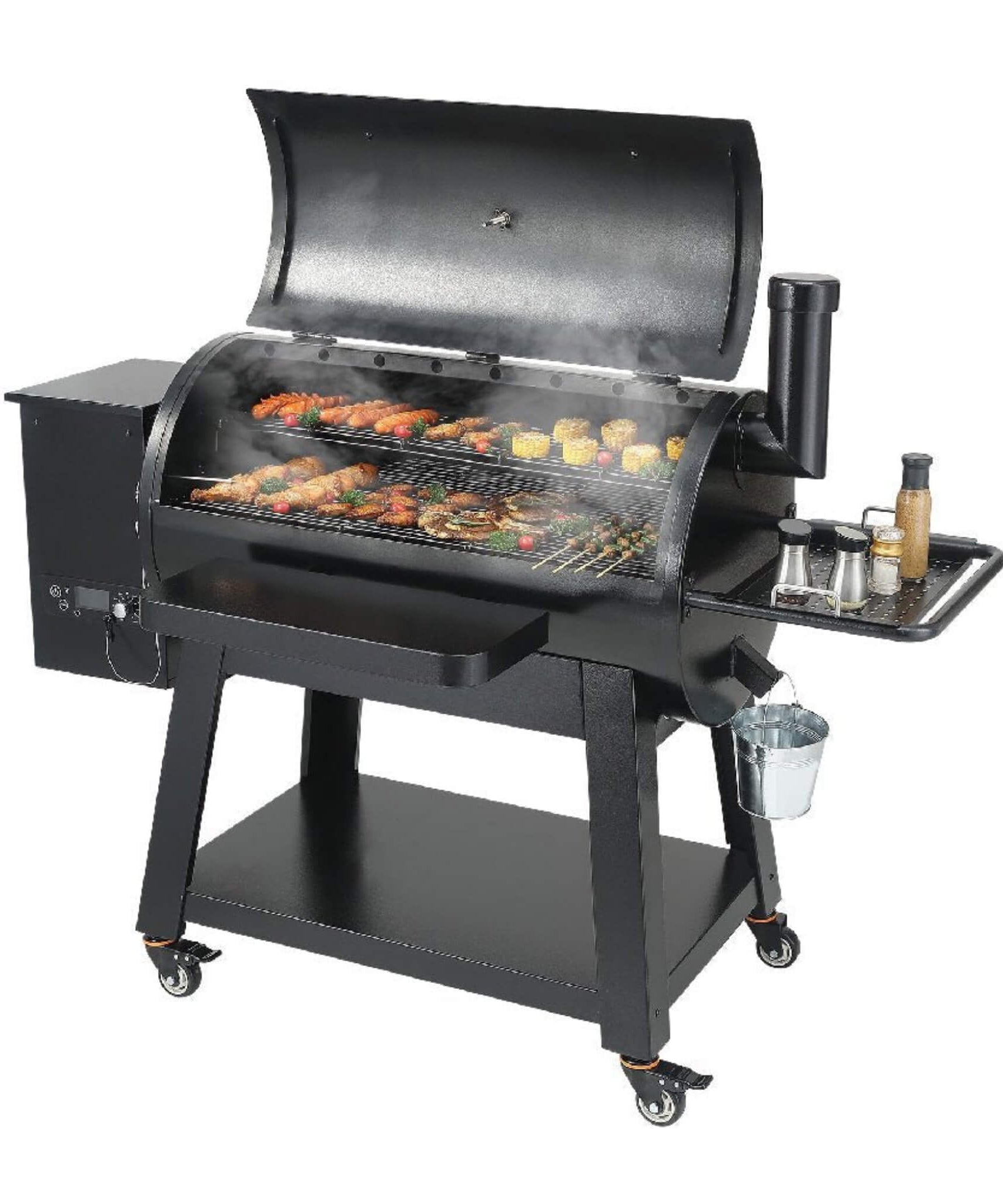62-Inch Heavy-Duty Portable Wood Pellet BBQ Grill With Cart (SAK91308)