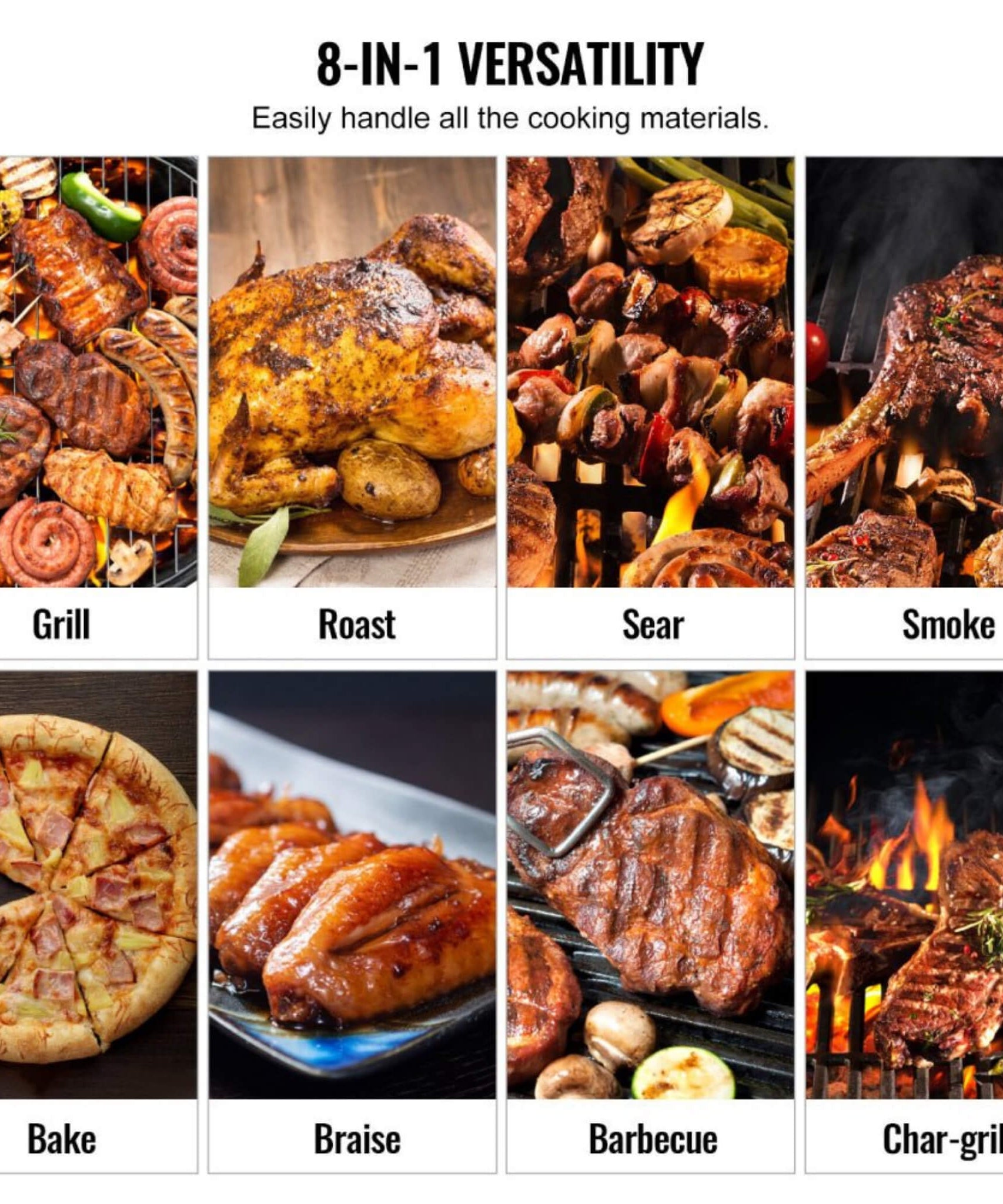 62-Inch Heavy-Duty Portable Wood Pellet BBQ Grill With Cart (SAK91308)
