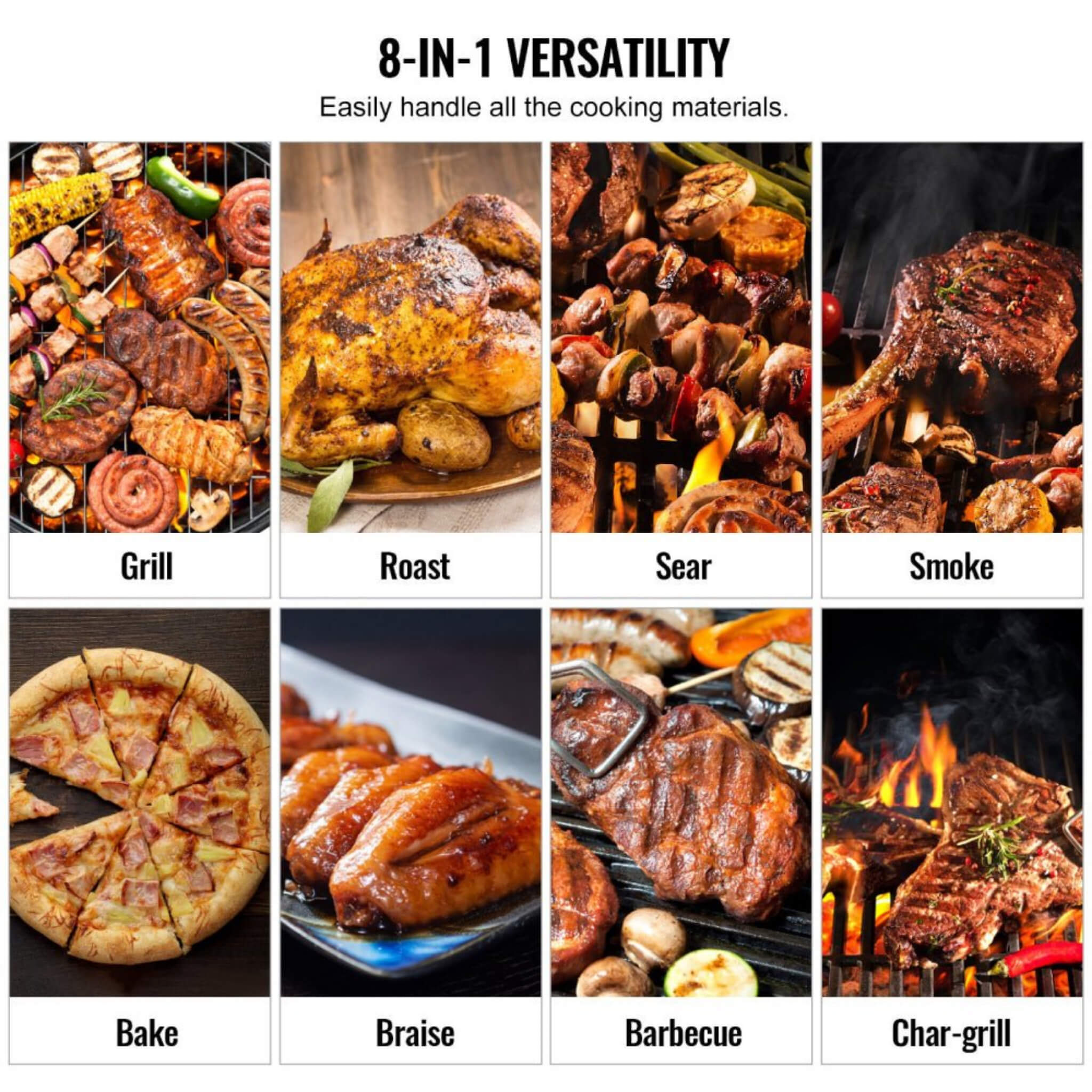 62-Inch Heavy-Duty Portable Wood Pellet BBQ Grill With Cart (SAK91308)