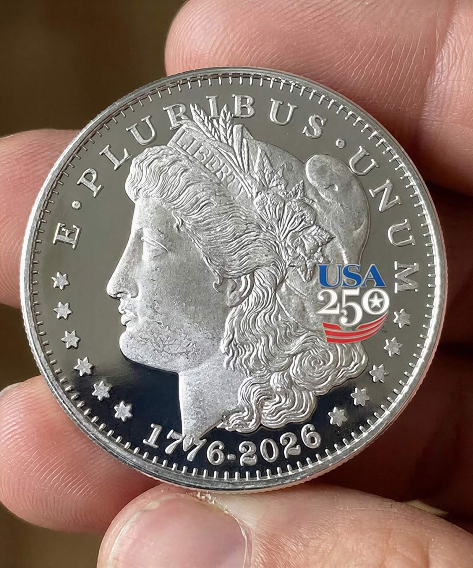 Amerika's 250. Jubiläum Morgan Dollar Neusilber-Proof-Münze