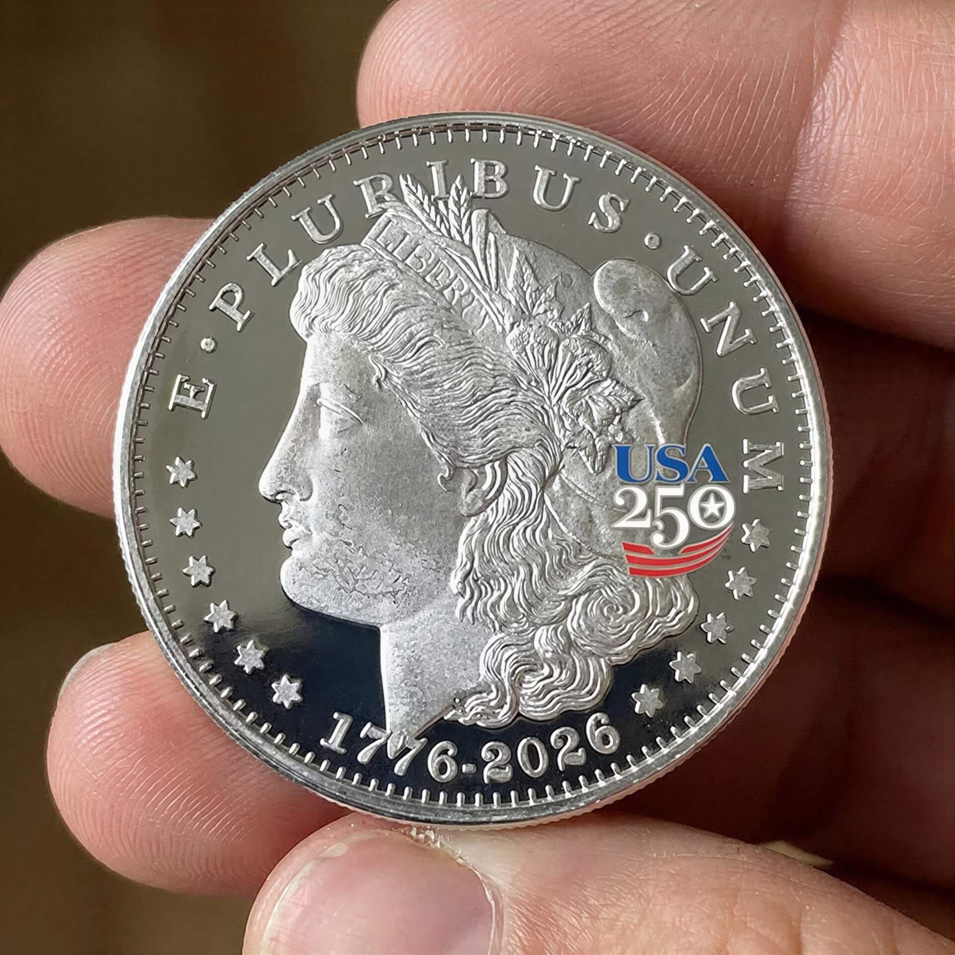 Amerika's 250. Jubiläum Morgan Dollar Neusilber-Proof-Münze